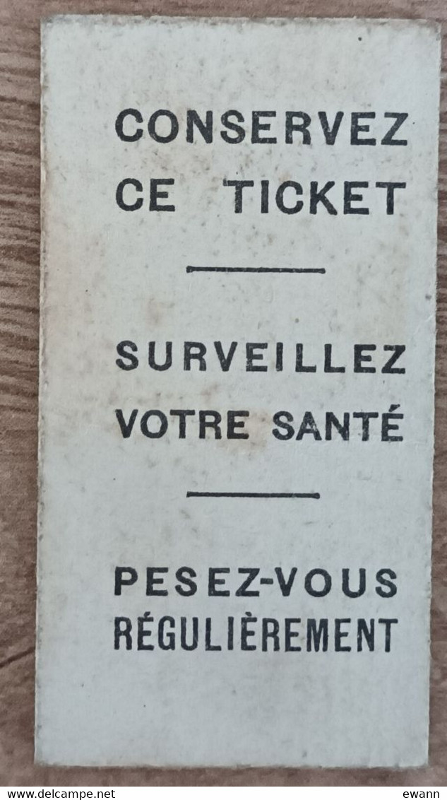 Ticket Pesée - SOCIETE ANONYME DES BASCULES AUTOMATIQUES - 1946 - Otros Aparatos