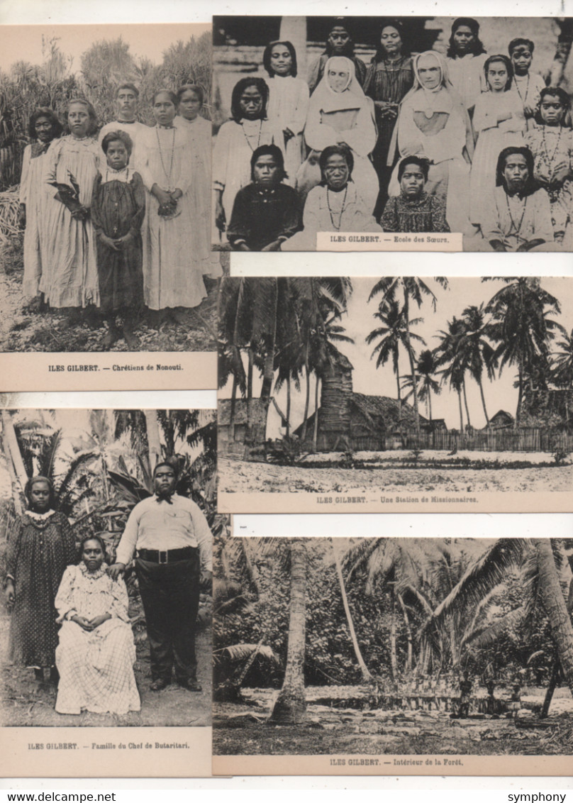 12 CP - ILES GILBERT -  Tarawa - Indigénes - Soeurs - Enfants - église - Nonouti - Chrétiens - Chef Butaritari - - Kiribati