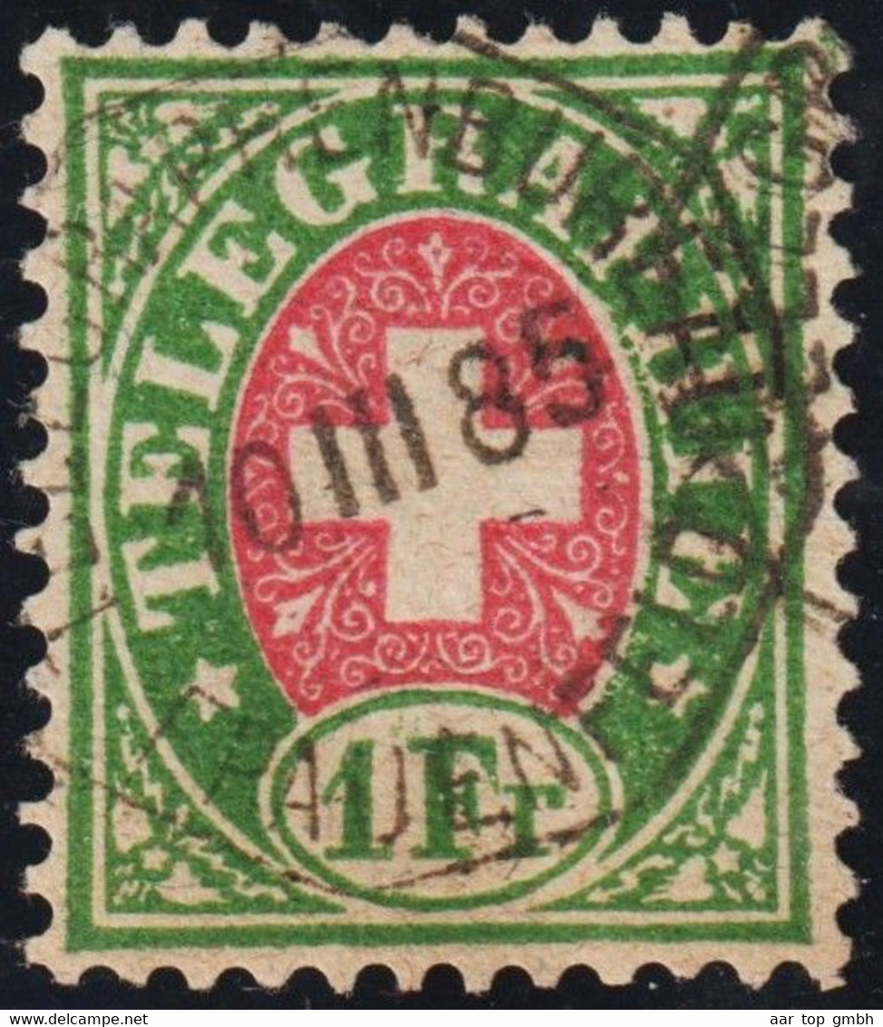 Heimat TG Frauenfeld 1885-03-10 Poststempel Auf Telegraphen-Marke 1 Fr.. Zu#17 - Telégrafo