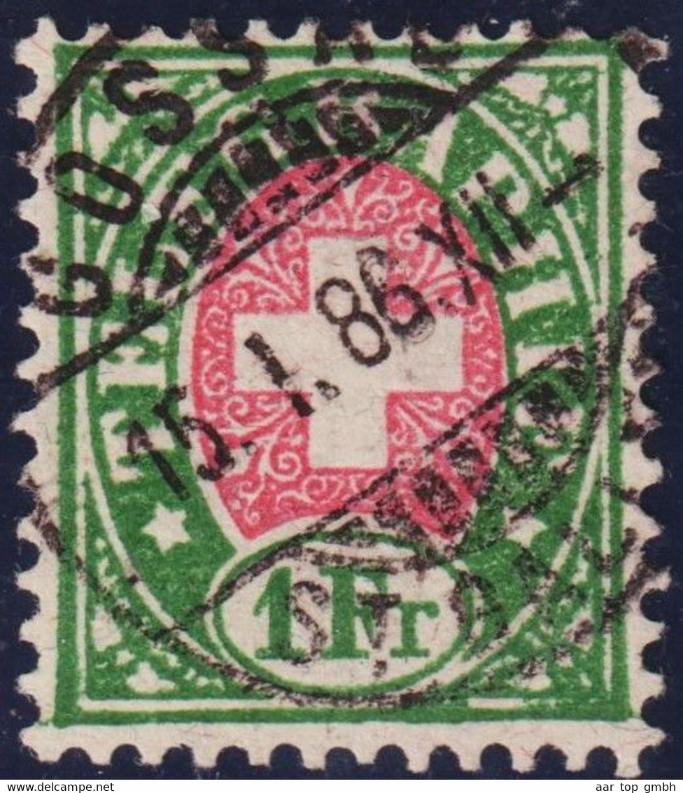 Heimat SG Gossau 1886-01-15 Poststempel Auf Telegraphen-Marke 1 Fr. Zu#17 - Telegrafo