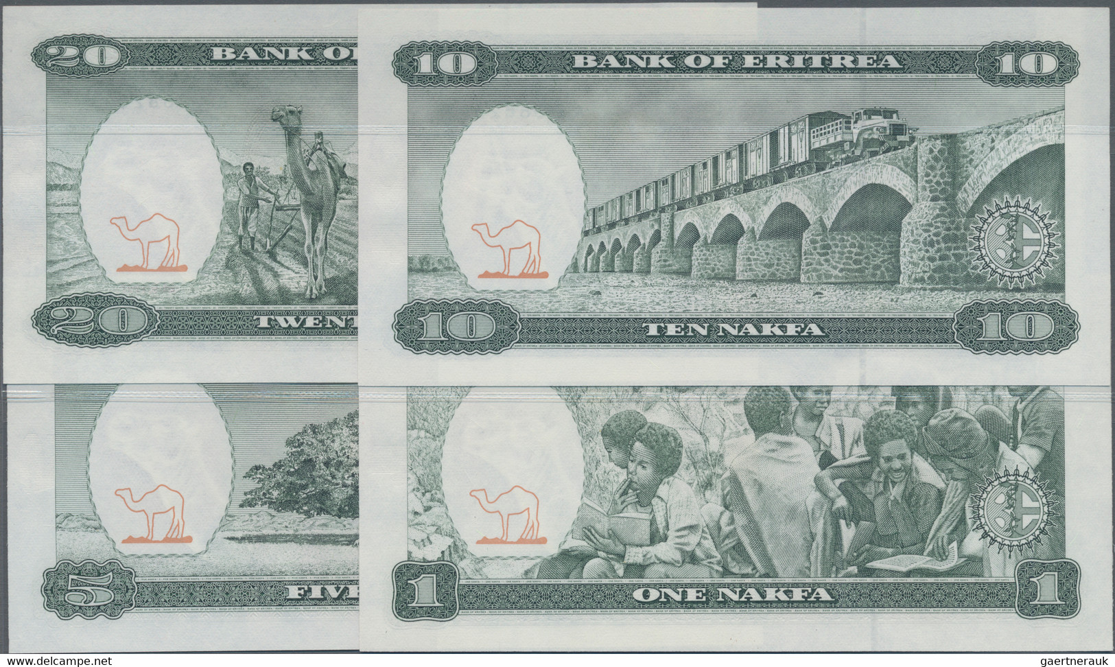 Eritrea: State Of Eritrea, Lot With 8 Banknotes, With 1, 5, 10, 20, 50, 100 Nakf - Eritrea