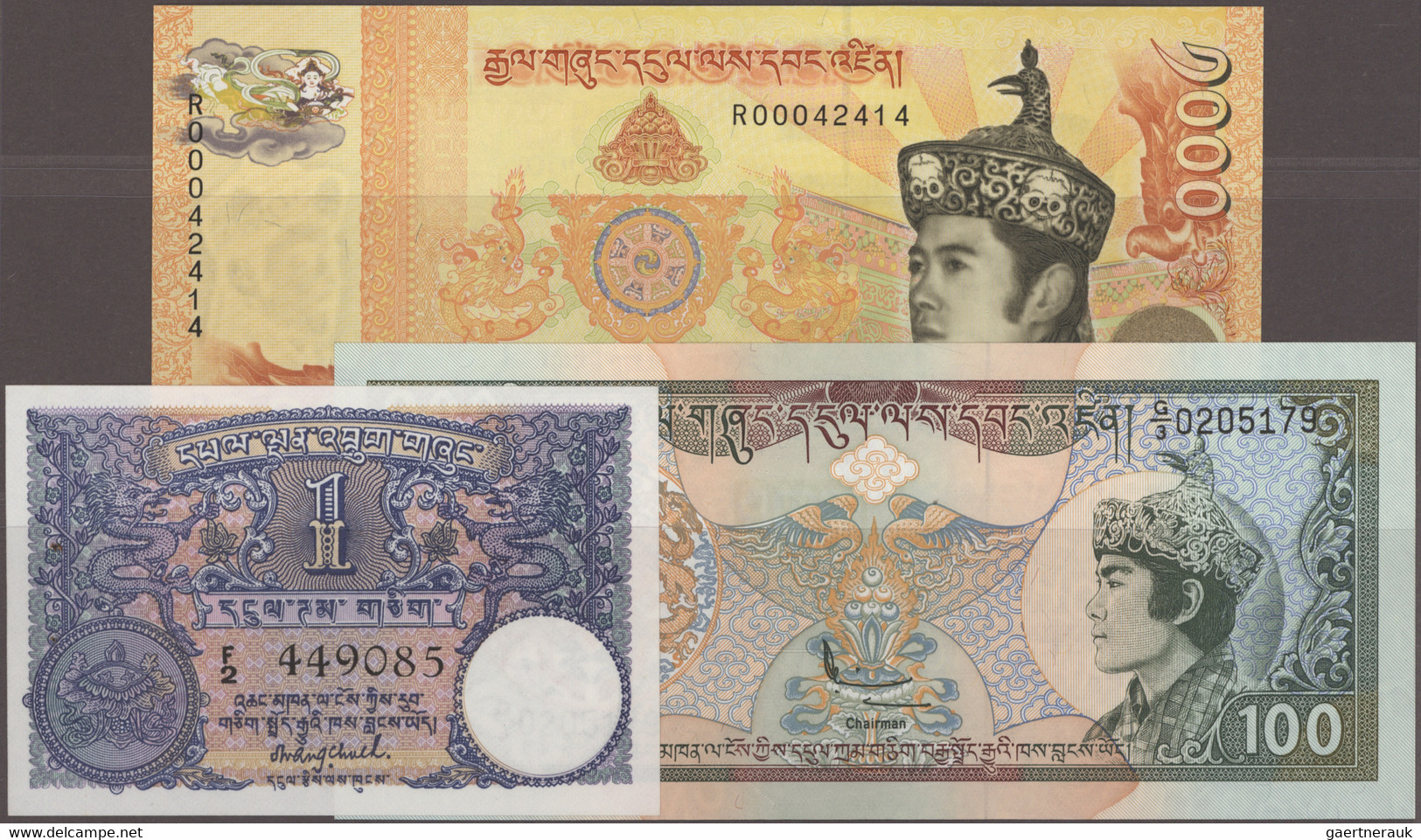 Bhutan: Royal Monetary Authority Of Bhutan, Lot With 22 Banknotes 1974-2008, Con - Bhutan