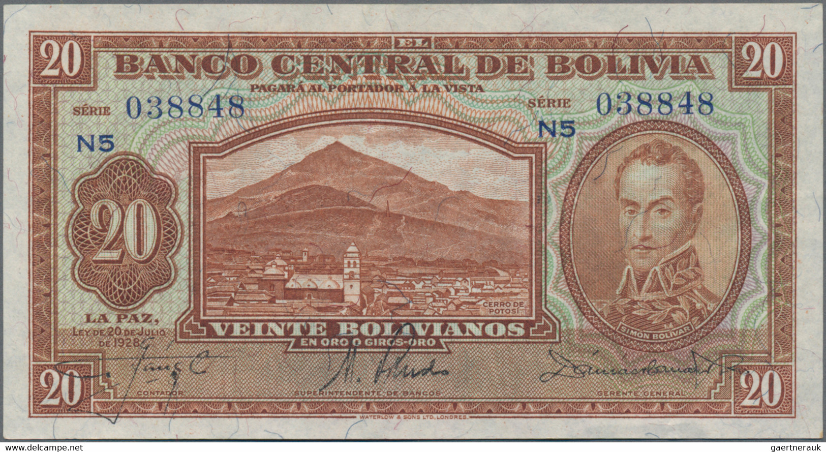 Bolivia: Banco Central De Bolivia, Lot With 45 Banknotes, 1929-2007, Comprising - Bolivia