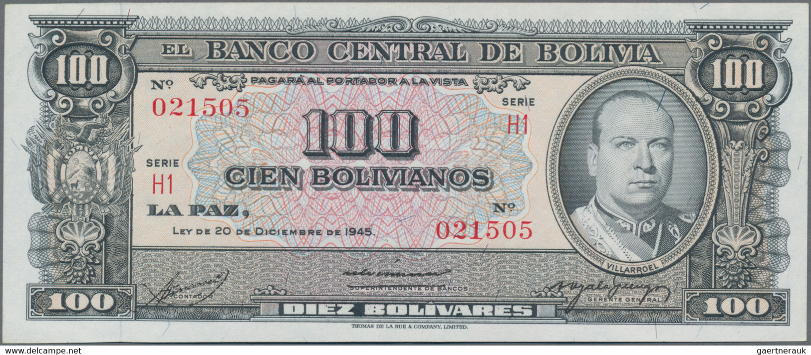 Bolivia: Banco Central De Bolivia, Lot With 45 Banknotes, 1929-2007, Comprising - Bolivia