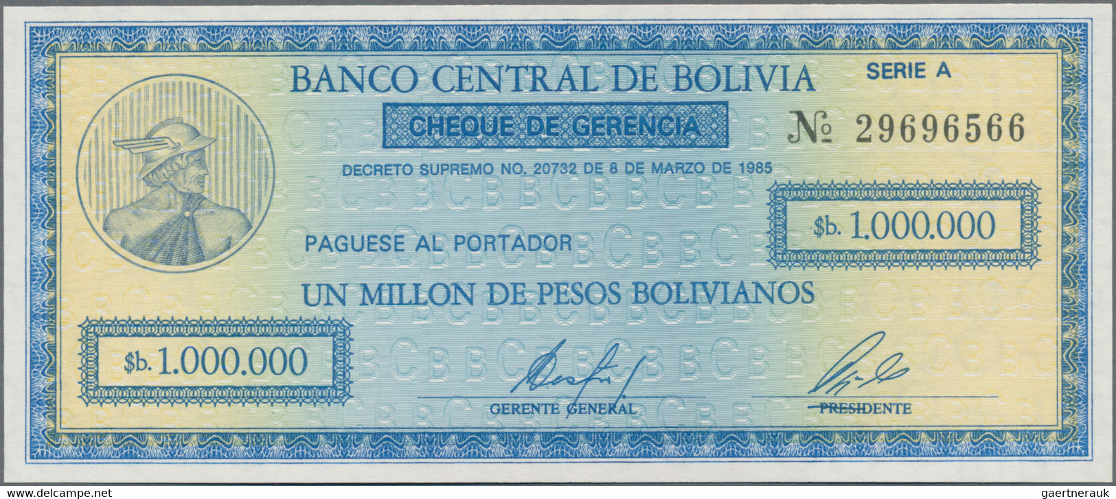 Bolivia: Banco Central de Bolivia, lot with 45 banknotes, 1929-2007, comprising