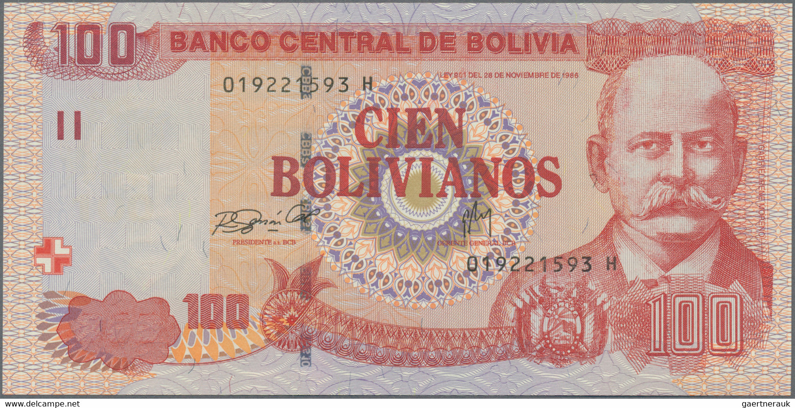 Bolivia: Banco Central de Bolivia, lot with 45 banknotes, 1929-2007, comprising