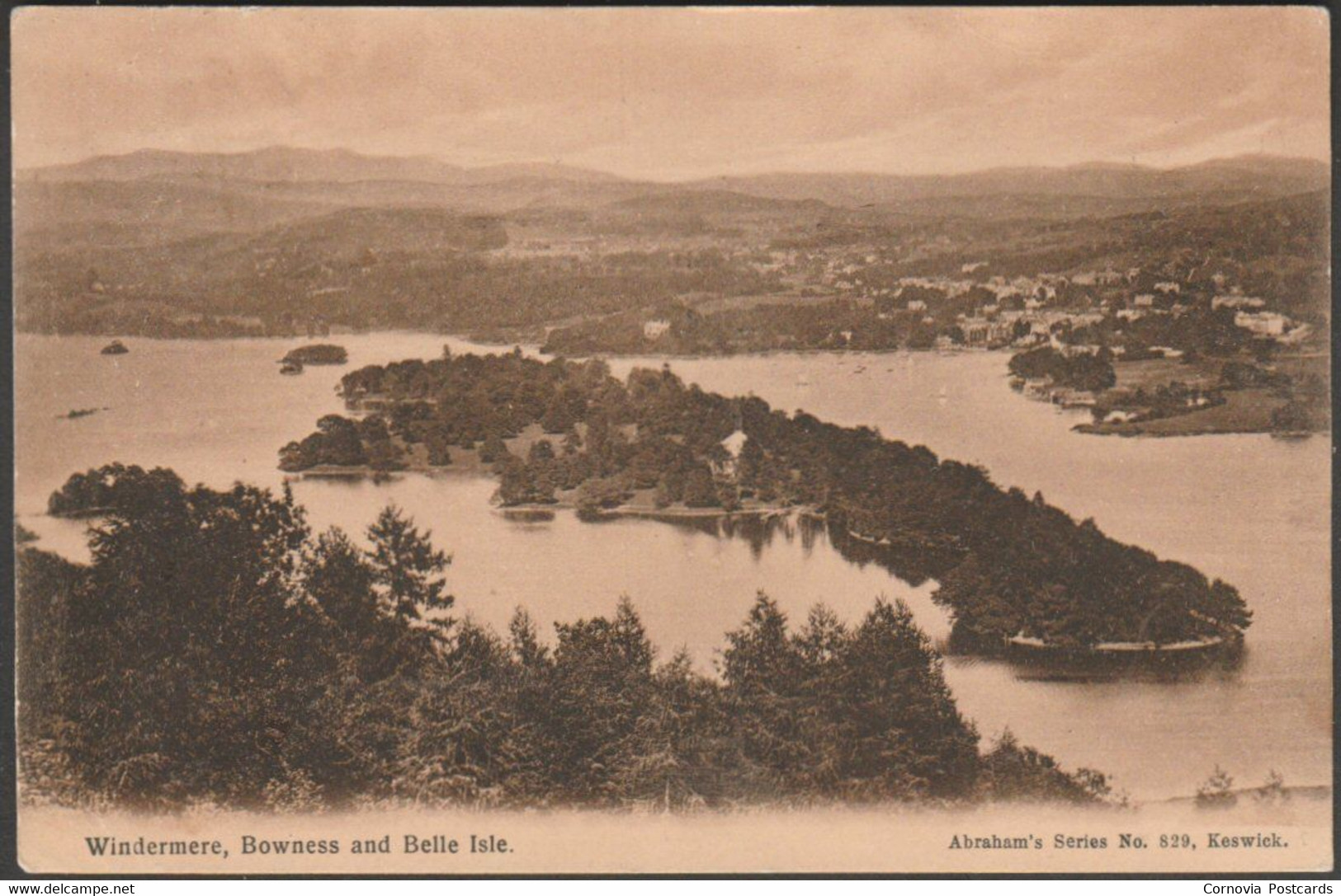 Windermere, Bowness And Belle Isle, Westmorland, 1909 - Abraham's Postcard - Windermere