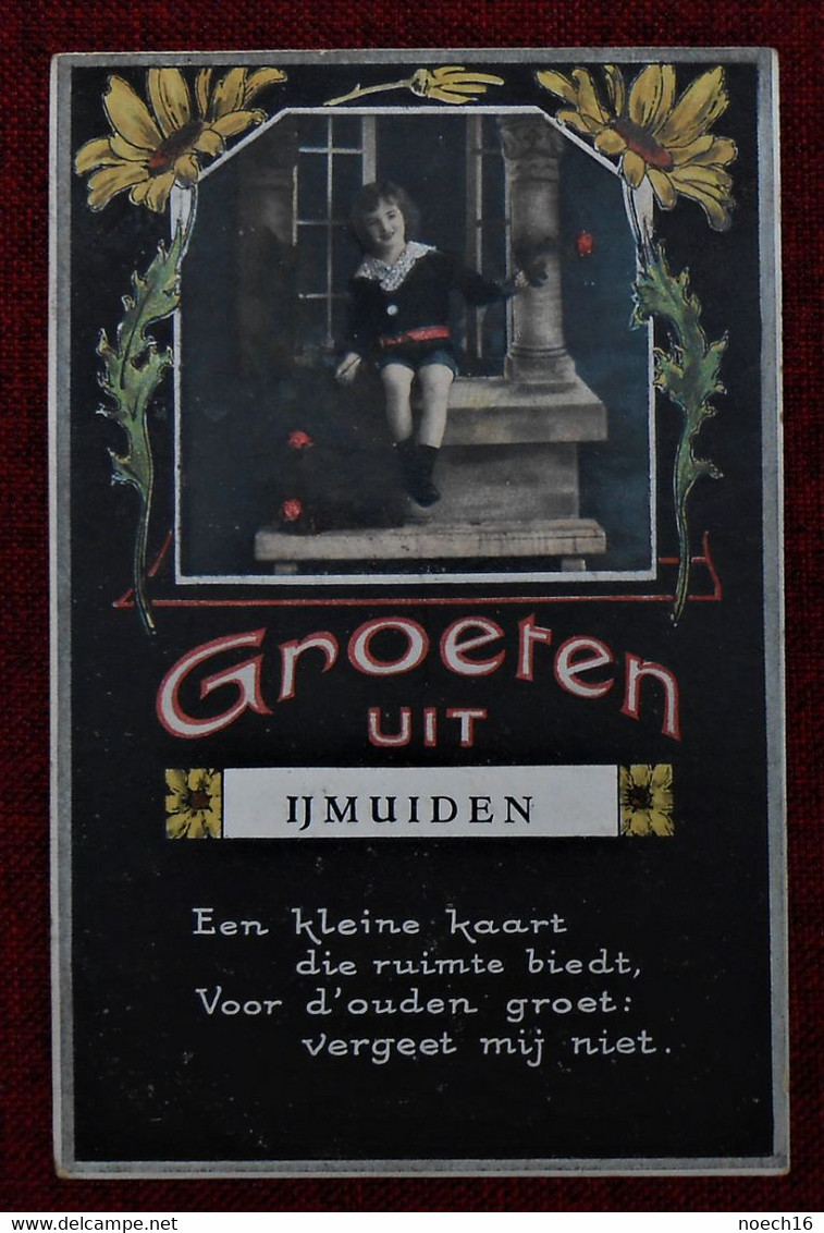 Old Postcard Art Nouveau Groeten Uit Ijmuiden - IJmuiden