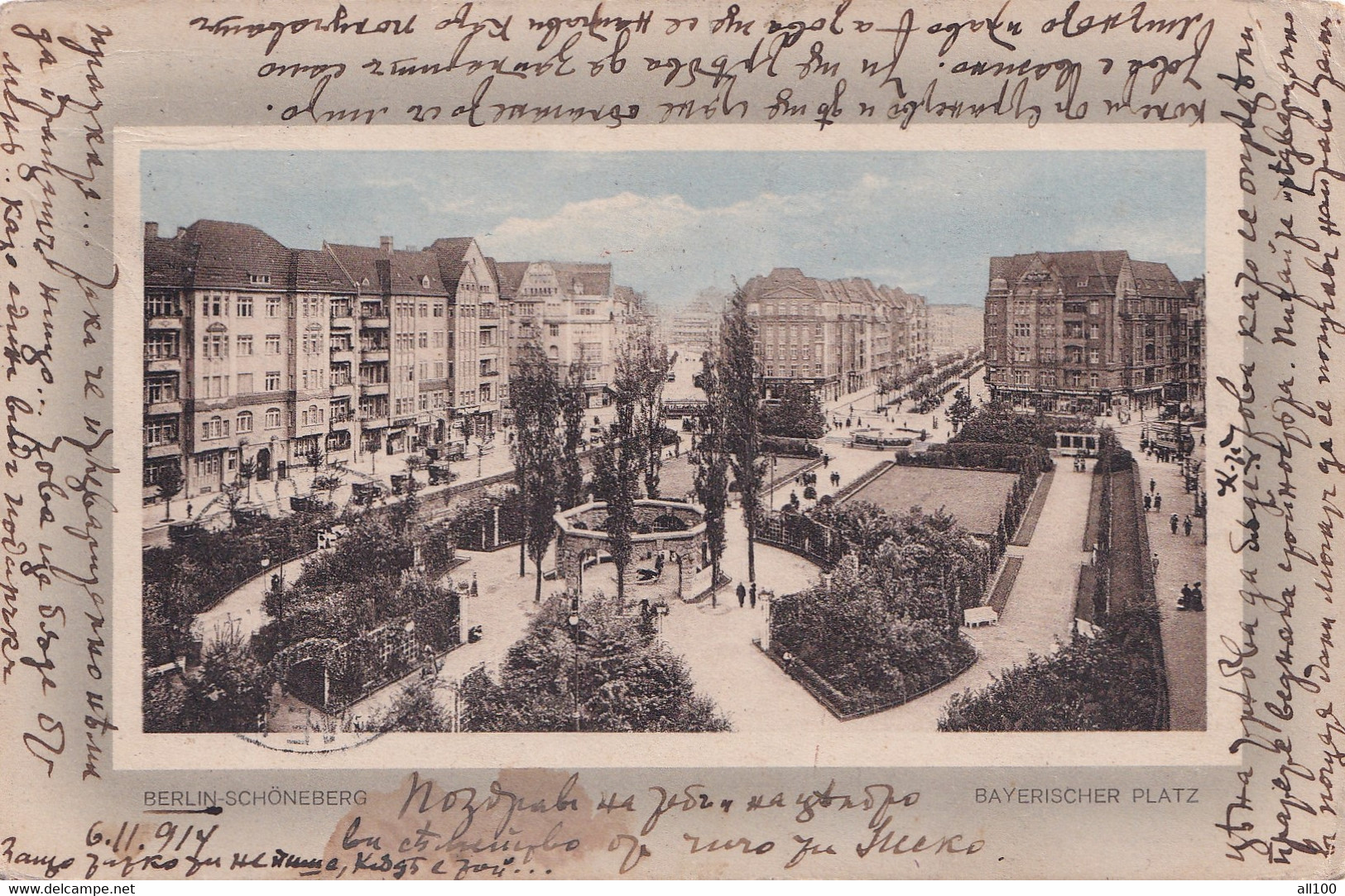 A18004 - BERLIN SCHONEBERG BAYERISCHER PLATZ POST CARD USED STAMP 1914 SENT TO BULGARIA - Schoeneberg