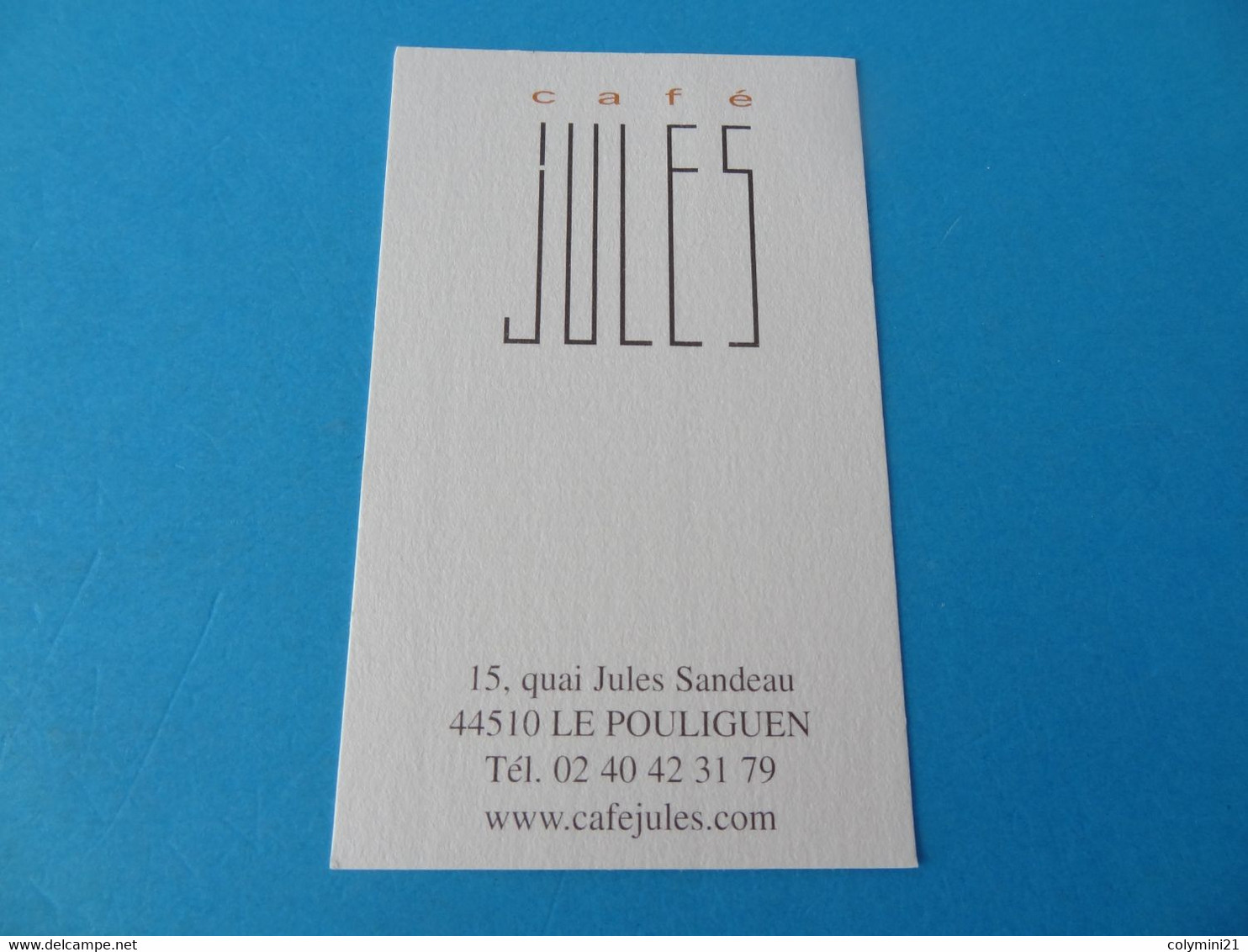 Carte De Visite Café Jules 44 Le Pouliguen - Tarjetas De Visita