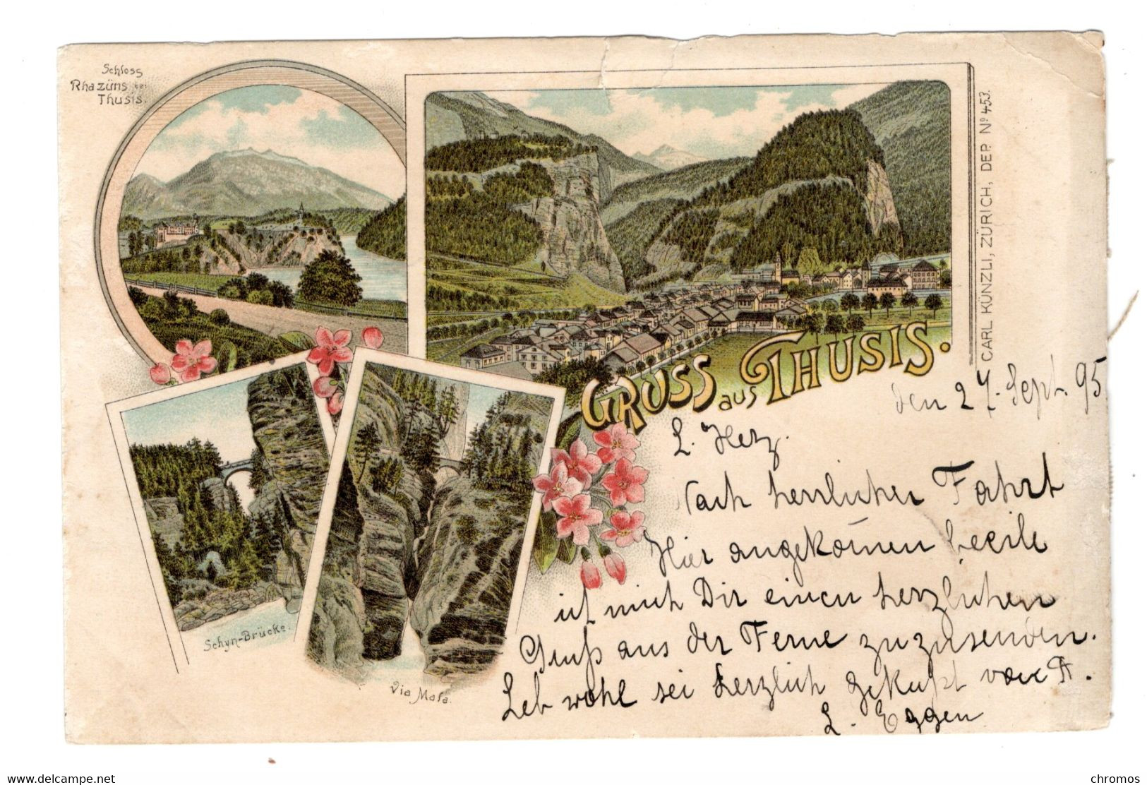 Litho, Gruss Aus Thusis, 1895, Vorläufer (?), Alte Ansichtskarte, Kt. Graubünden - Thusis