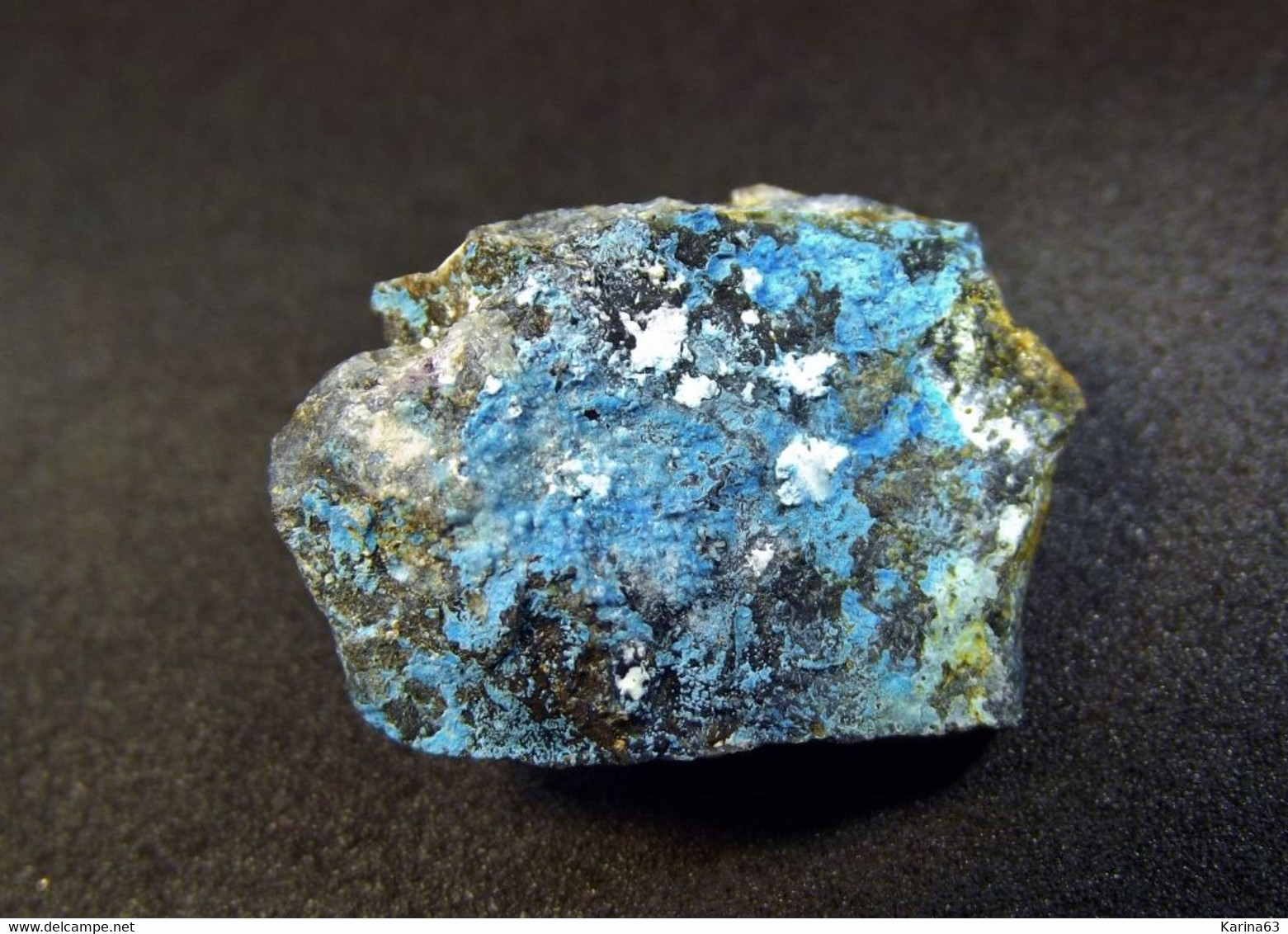 Carbonate-cyanotrichite With Creedite ( 2.5 X 1.5 X 1 Cm) Funtana Raminosa Mine - Gadoni - Nuoro Prov, Sardinia - Italy - Minéraux