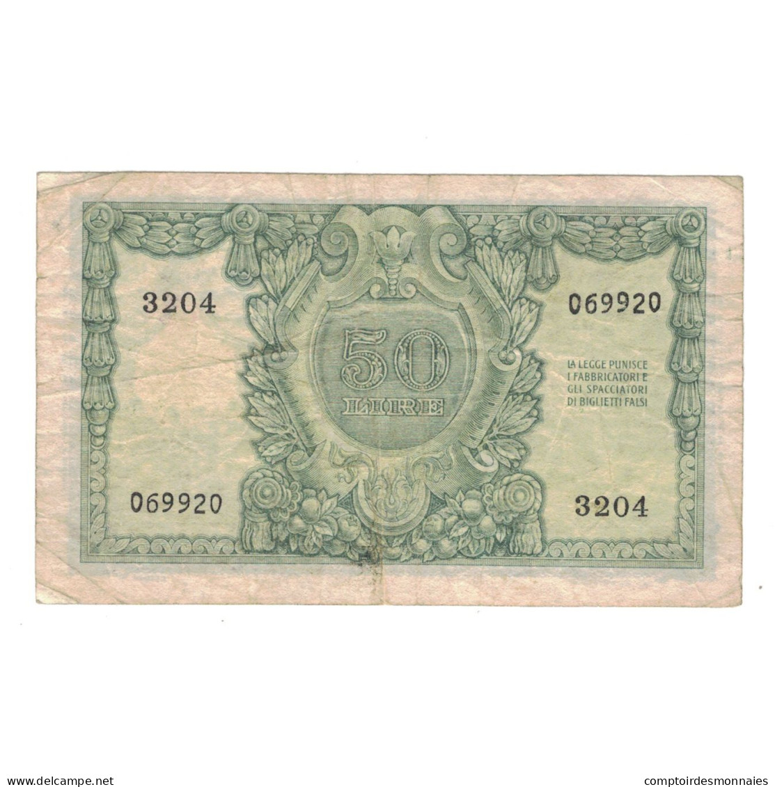 Billet, Italie, 50 Lire, 1951, 1951-12-31, KM:91b, TB+ - 50 Liras