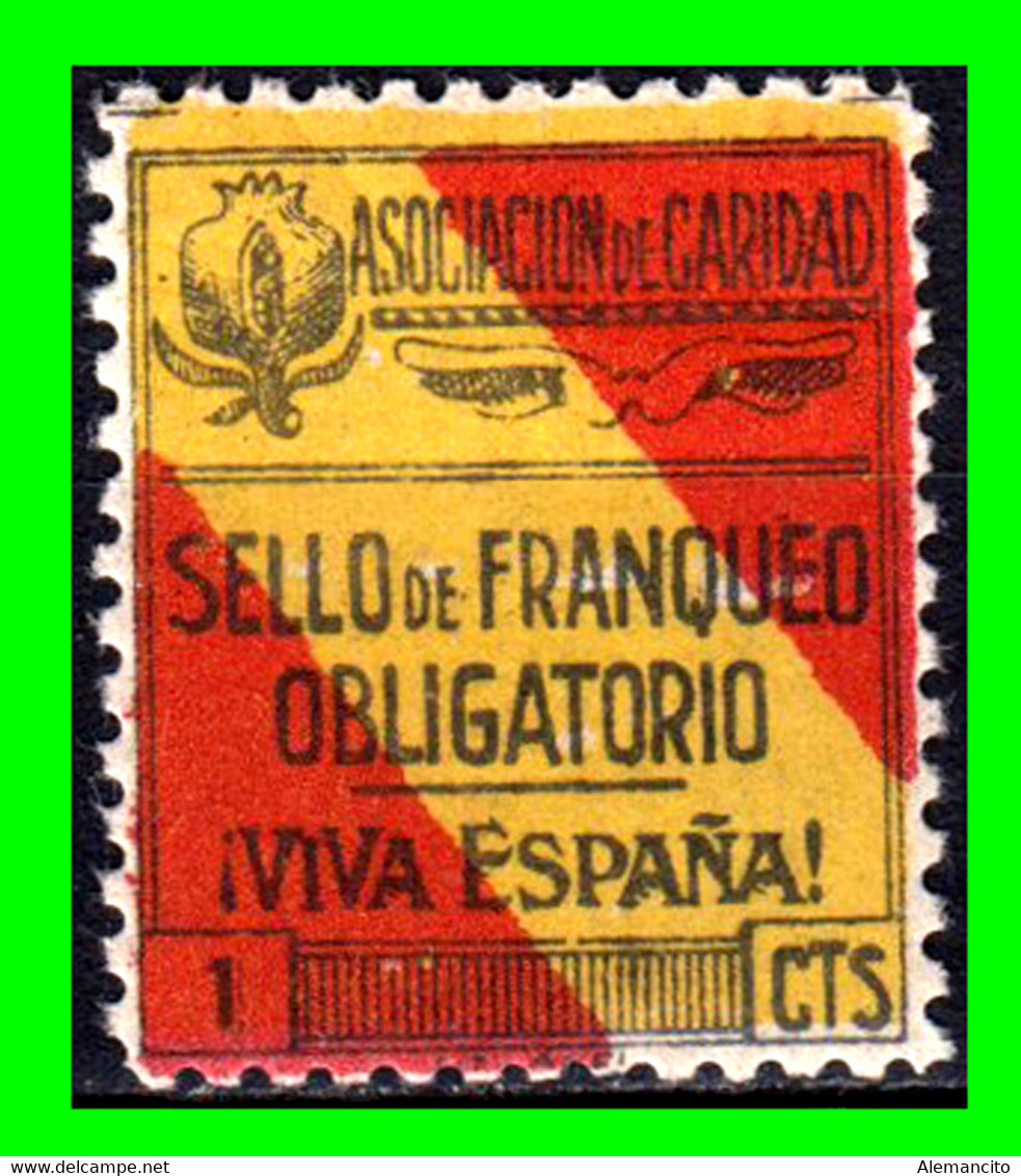 ESPAÑA ( EUROPA )  SELLO DE FRANQUEO OBLIGATORIO VIVA ESPAÑA  VALOR OO.1 CENTIMOS - Tasse Di Guerra