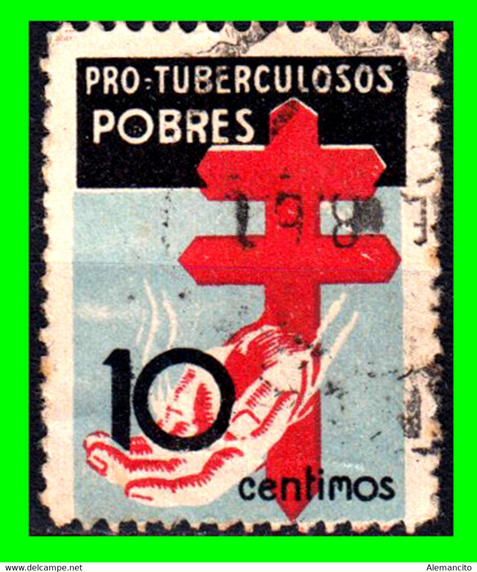 ESPAÑA ( EUROPA ) SELLO AÑO 1937 PRO TUBERCULOSIS VALOR O.10 CENTIMOS - Tasse Di Guerra