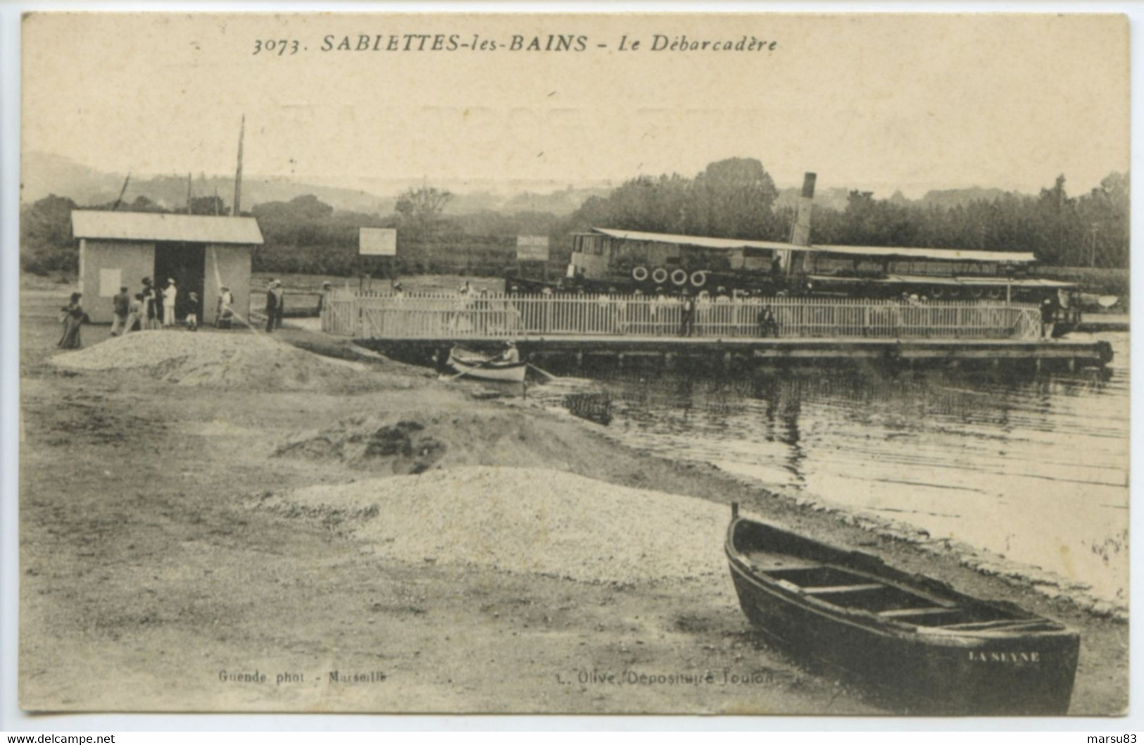 Les Sablettes - Le Débarcadère ** Belle Cpa 1908 - Dos Divisé TTbé ** Ed.Guende N°3073  (d'autres Ventes Du 83 à Venir!) - La Seyne-sur-Mer