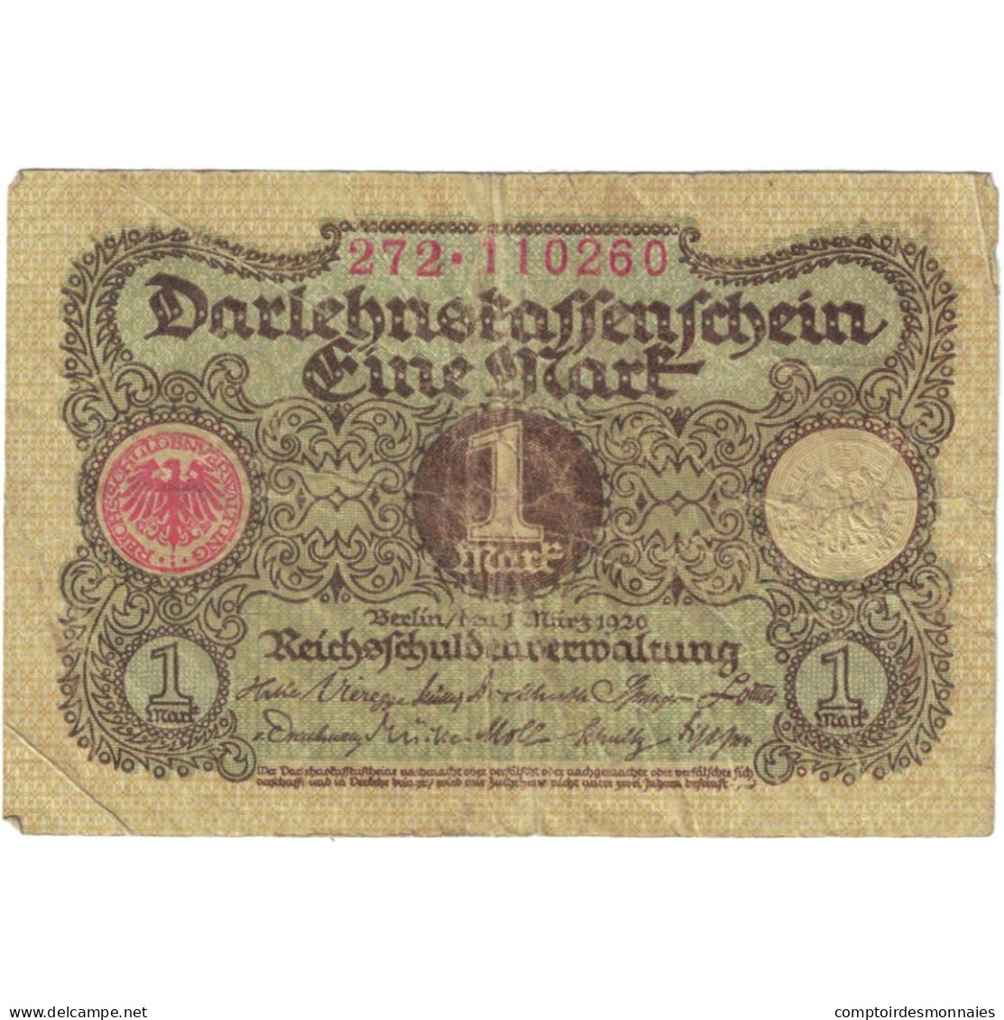 Billet, Allemagne, 1 Mark, 1920, 1920-03-01, KM:58, TB+ - Deutsche Golddiskontbank