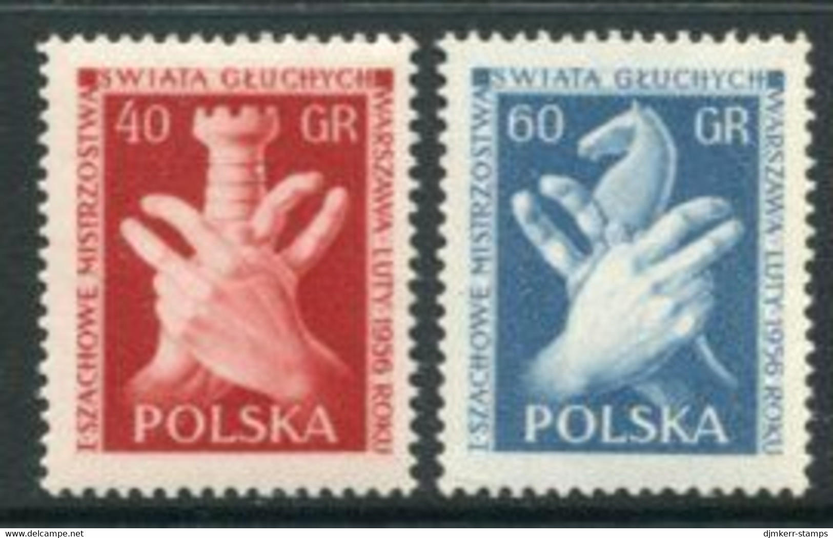 POLAND 1956 World Chess Championship For The Dumb MNH / **.  Michel 954-55 - Nuevos