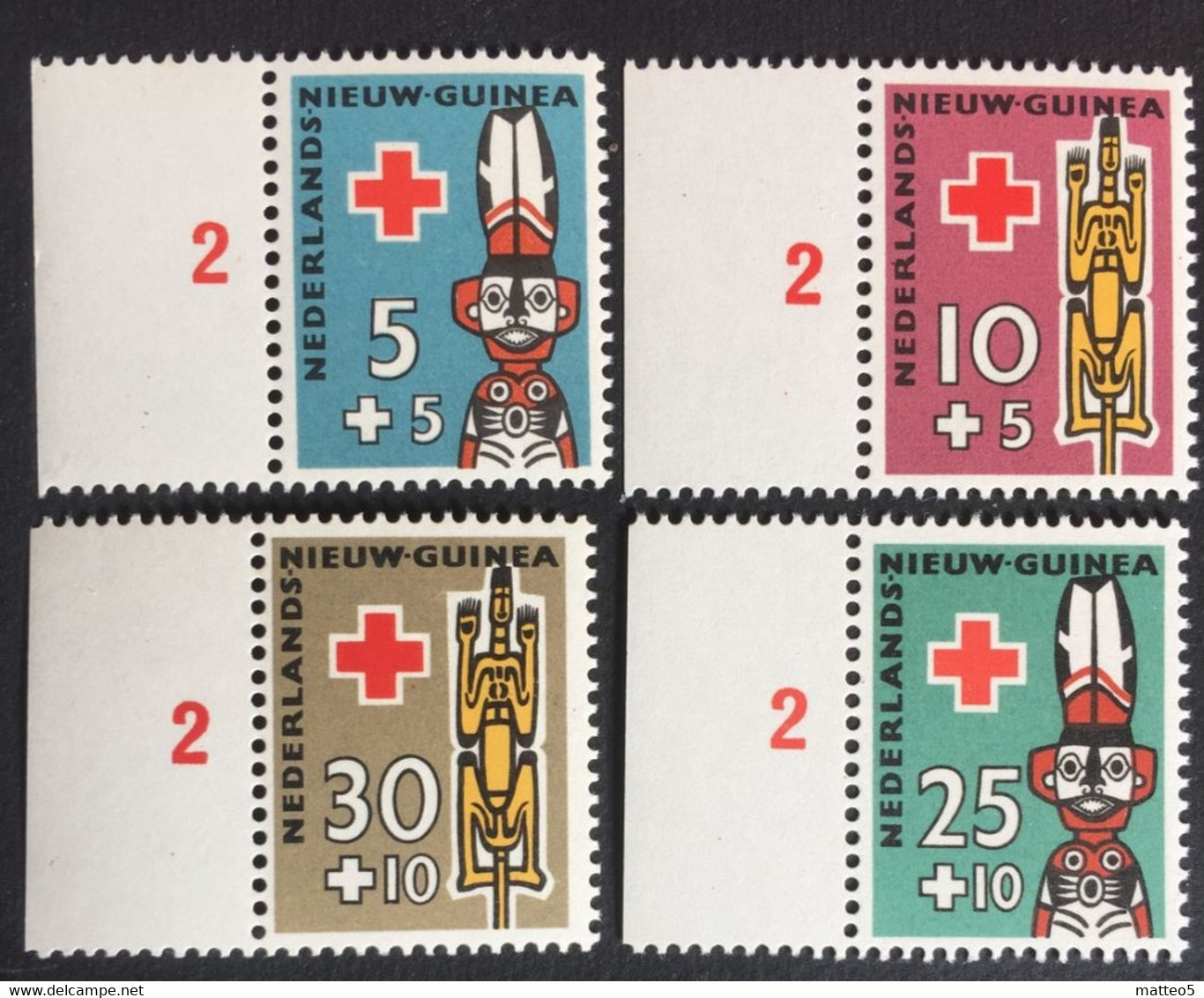 1958 - Netherlands . Nederlands - New Guinea - Surtax For Red Cross - 4 Stamps - New .A2 Varie - Niederländisch-Neuguinea