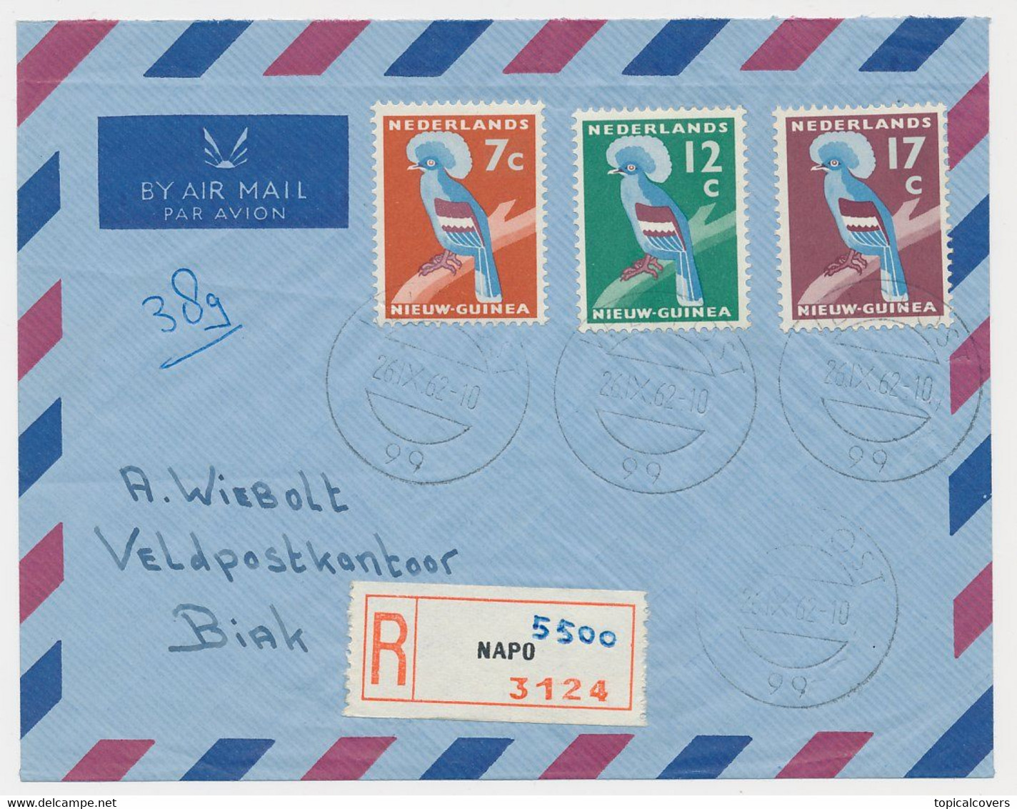 Aangetekend NAPO 5500 / Veldpost 99 - Biak Nederlands Nieuw Guinea 1962 - Niederländisch-Neuguinea