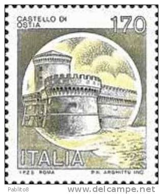 ITALIA REPUBBLICA ITALY REPUBLIC 1980 CASTELLI D'ITALIA CASTLES CASTELLO OSTIA ROMA CASTLE LIRE 170  MNH - 1971-80:  Nuovi