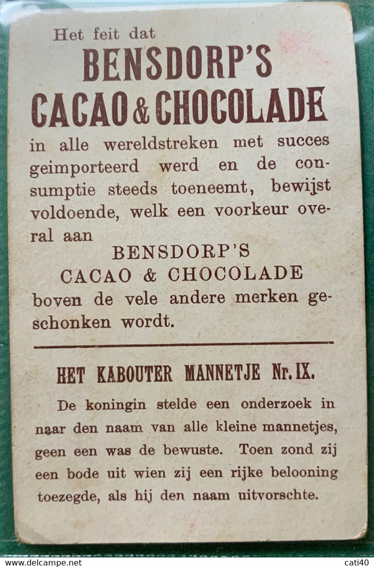 FIGURINA -  CROMO  - BENSDORP'S CACAO & CHOCOLADE - AMSTERDAM - Chocolat