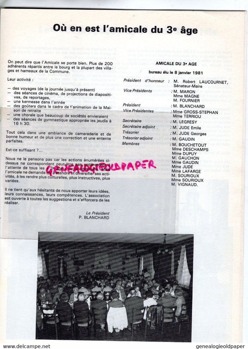 87 - ISLE -BULLETIN MUNICIPAL N° 9- FEVRIER 1981- LAUCOURNET-GYMNASE-AMICALE 3 AGE-BLANCHARD-VOYAGE PARIS-VOLLEY-FNACA-