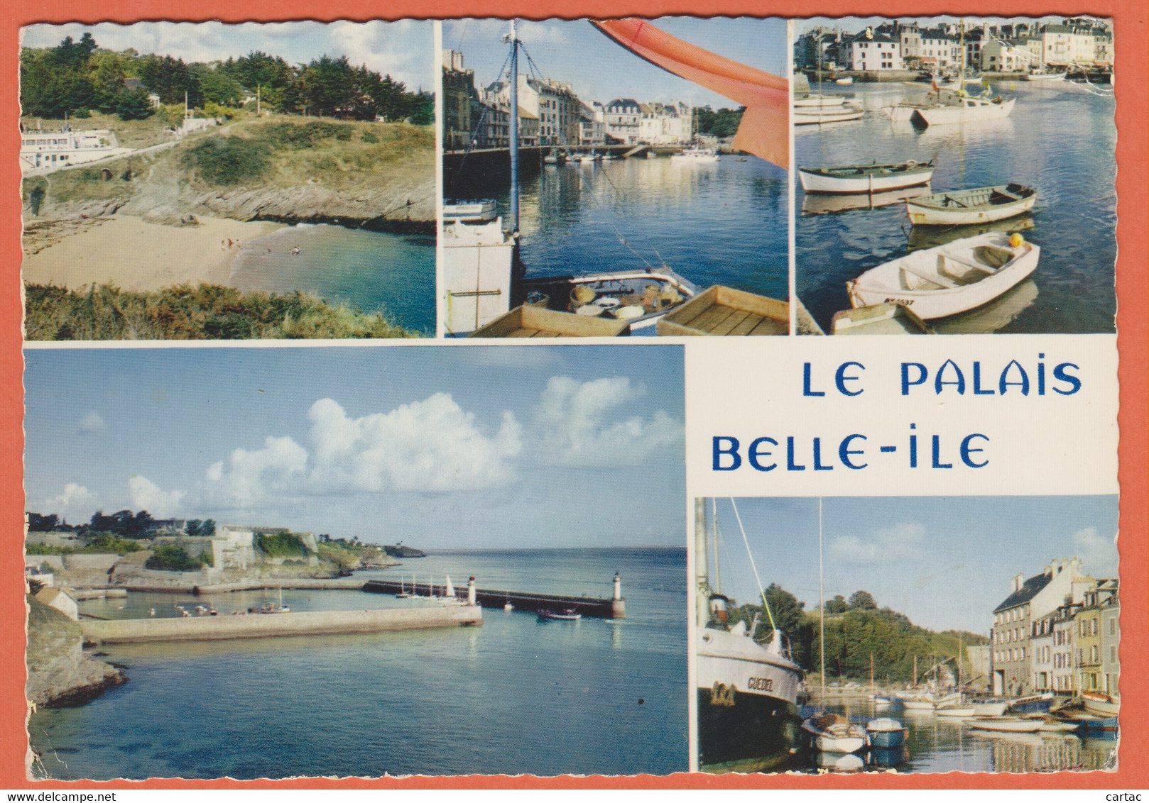 D56 - LE PALAIS : LA PLAGE DE RAMONETTE-LE PORT ET LA FORTERESSE - LE BASSIN À FLOTS - BELLE ILE EN MER - CPM Dentelée - Palais