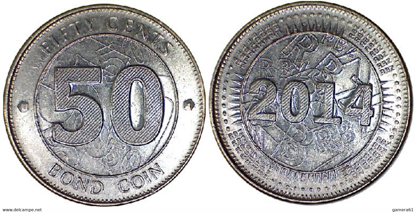 03665 ZIMBABWEAN BOND COINS 50 Cent 2014 - Zimbabwe