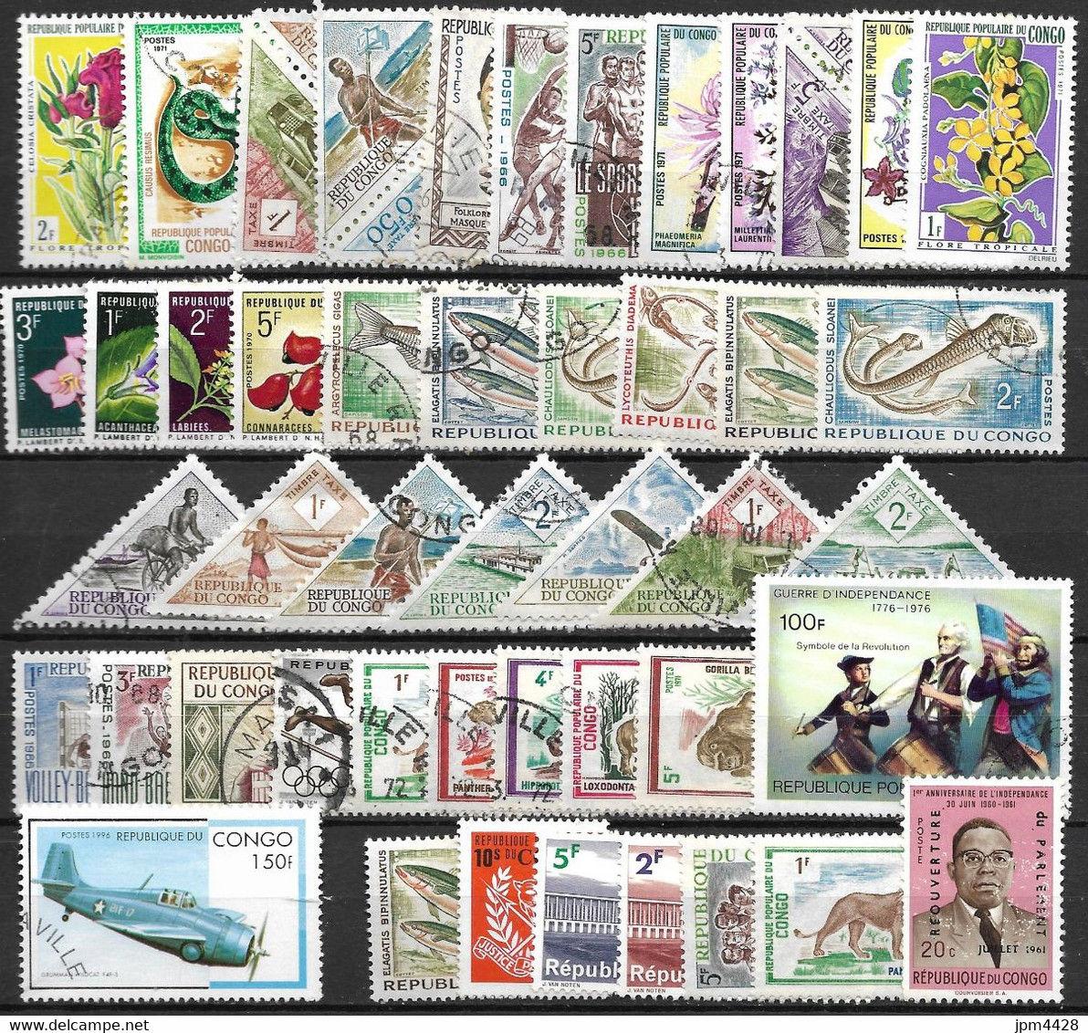 Congo Lot De 48 Timbres Oblitérés - Usados