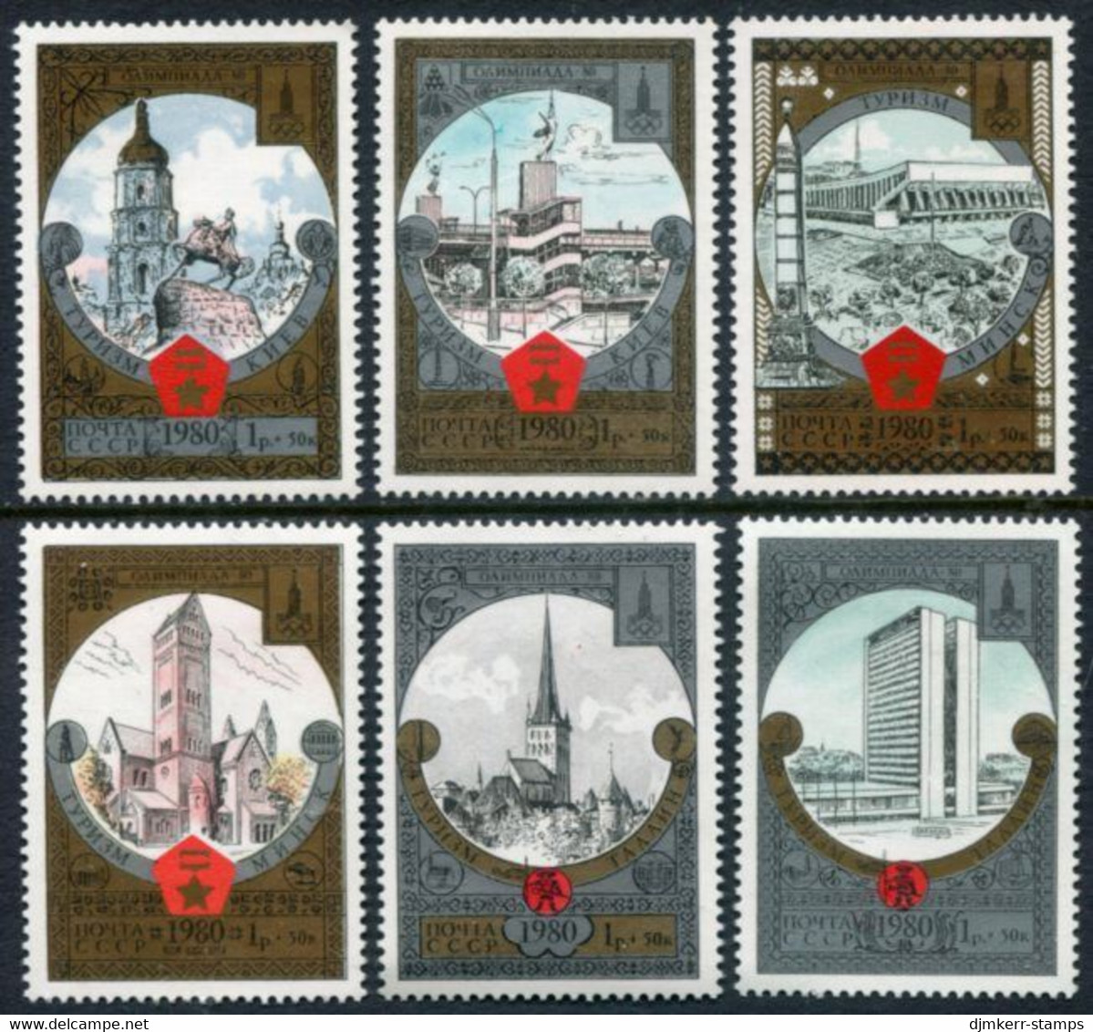 SOVIET UNION 1979 Olympic Games, Moscow 1980 XVI MNH / **.  Michel 4949-54 - Unused Stamps