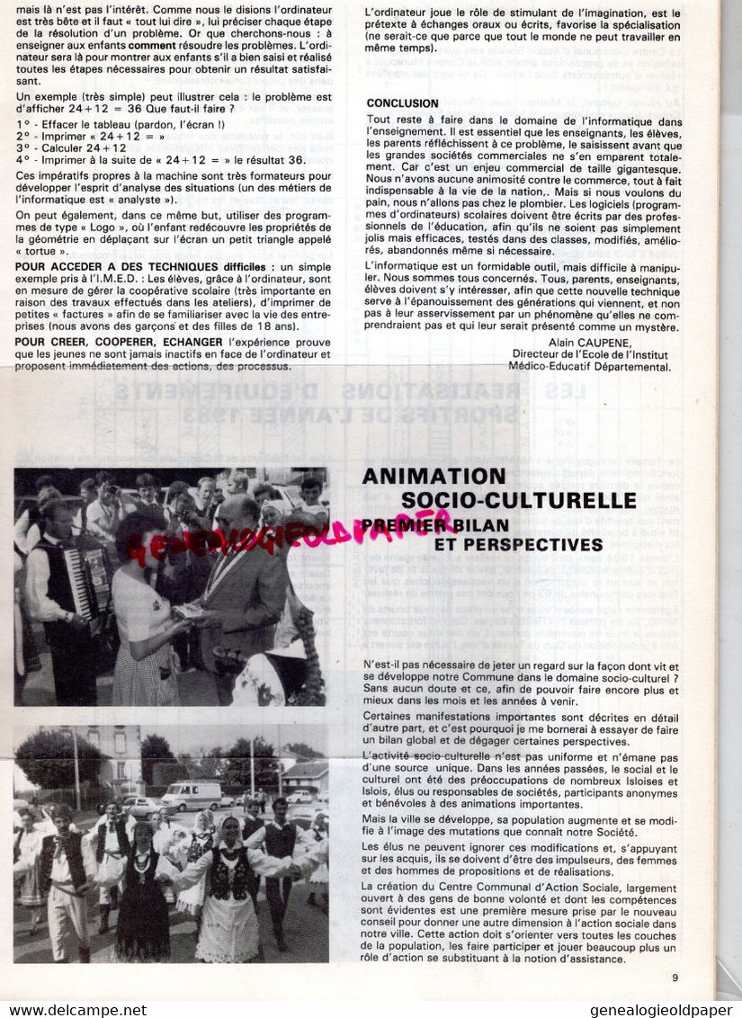 87 -ISLE -BULLETIN MUNICIPAL N° 15- JANVIER 1984-LAUCOURNET-BAYLES-GUNZENHAUSEN-MAS DE L' AURENCE-MUSIQUE-ESPOIRS-TENNIS