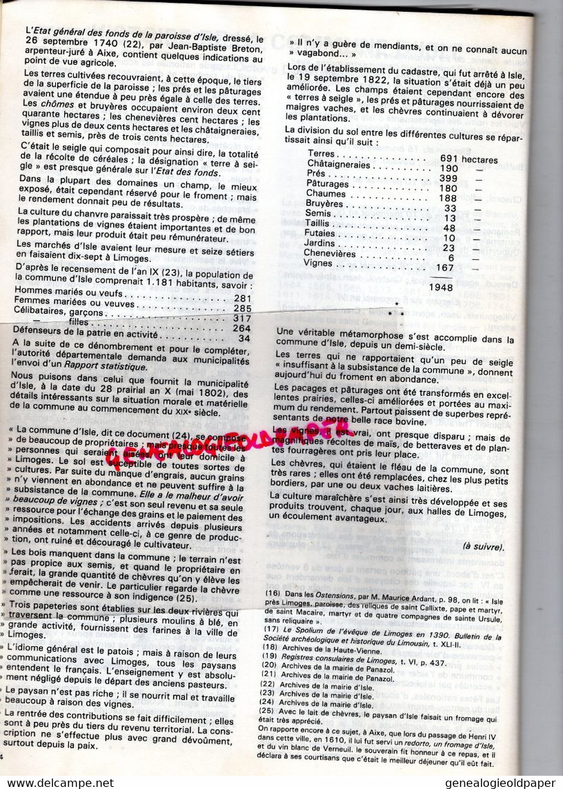 87 -ISLE -BULLETIN MUNICIPAL N° 15- JANVIER 1984-LAUCOURNET-BAYLES-GUNZENHAUSEN-MAS DE L' AURENCE-MUSIQUE-ESPOIRS-TENNIS