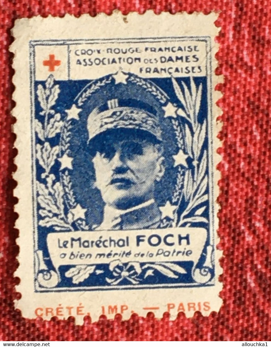 1939 Vignette Dames Françaises Militaire Croix Rouge Maréchal Foch⭐Erinnophilie,stamp,Timbre,Label,Sticker--Bollo-Viñeta - Red Cross