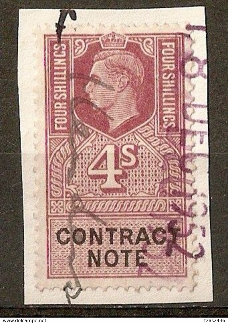 1952 - 4 S. Violet - George VI - Fiscal / Fragment - Revenue Stamps