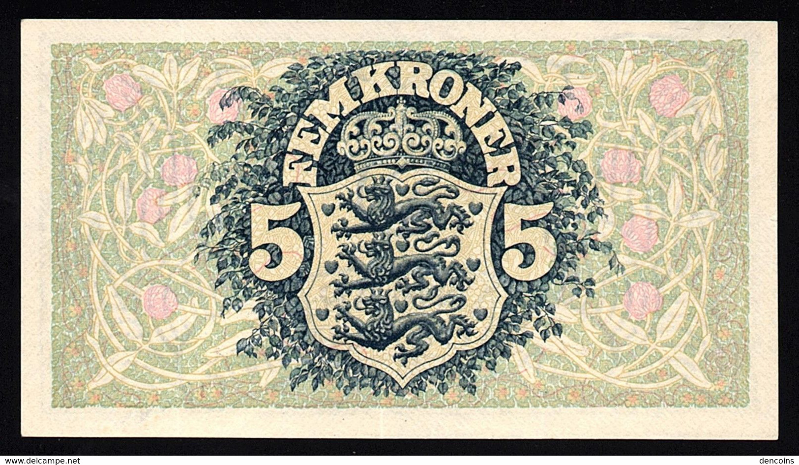 DENMARK P-30h  5 Kroner  1942  -J-  AUNC  NEUF- !!!!!!!!!! - Dänemark