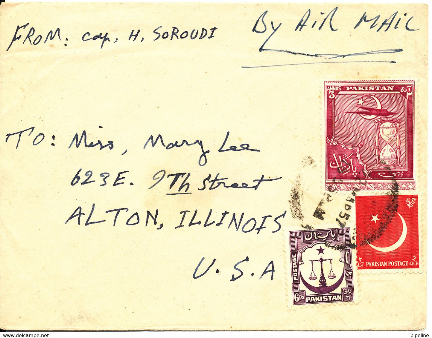 Pakistan Cover Sent Air Mail To USA 22-3-1957 - Pakistan