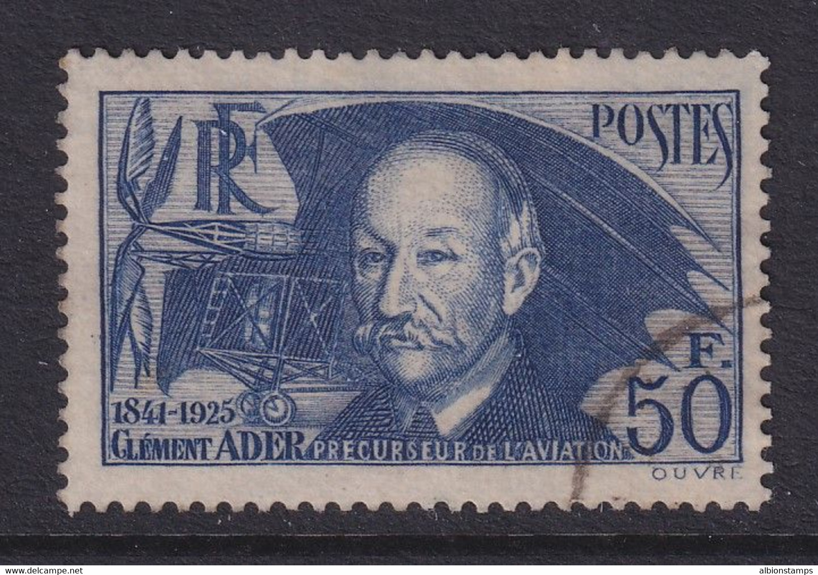 France, Scott 348 (Yvert 398), Used (thin) - Oblitérés