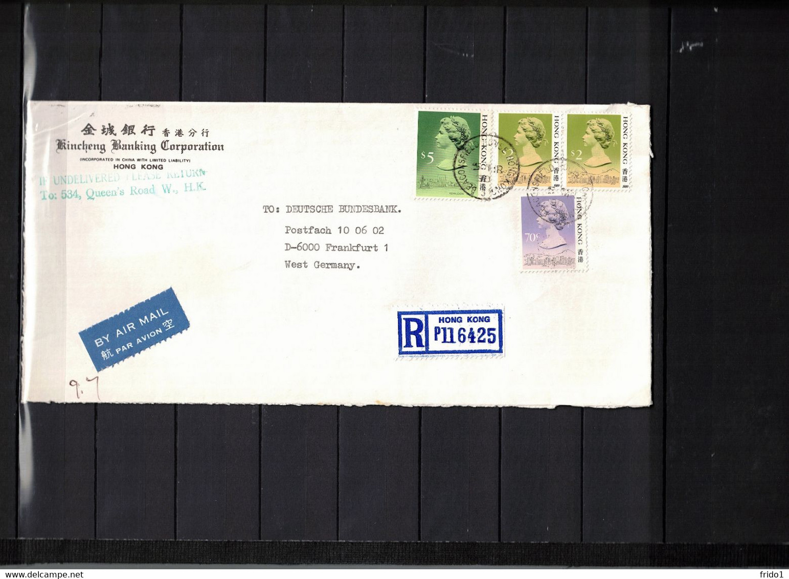 Hong Kong 1990 Interesting Airmail Registered Letter - Briefe U. Dokumente