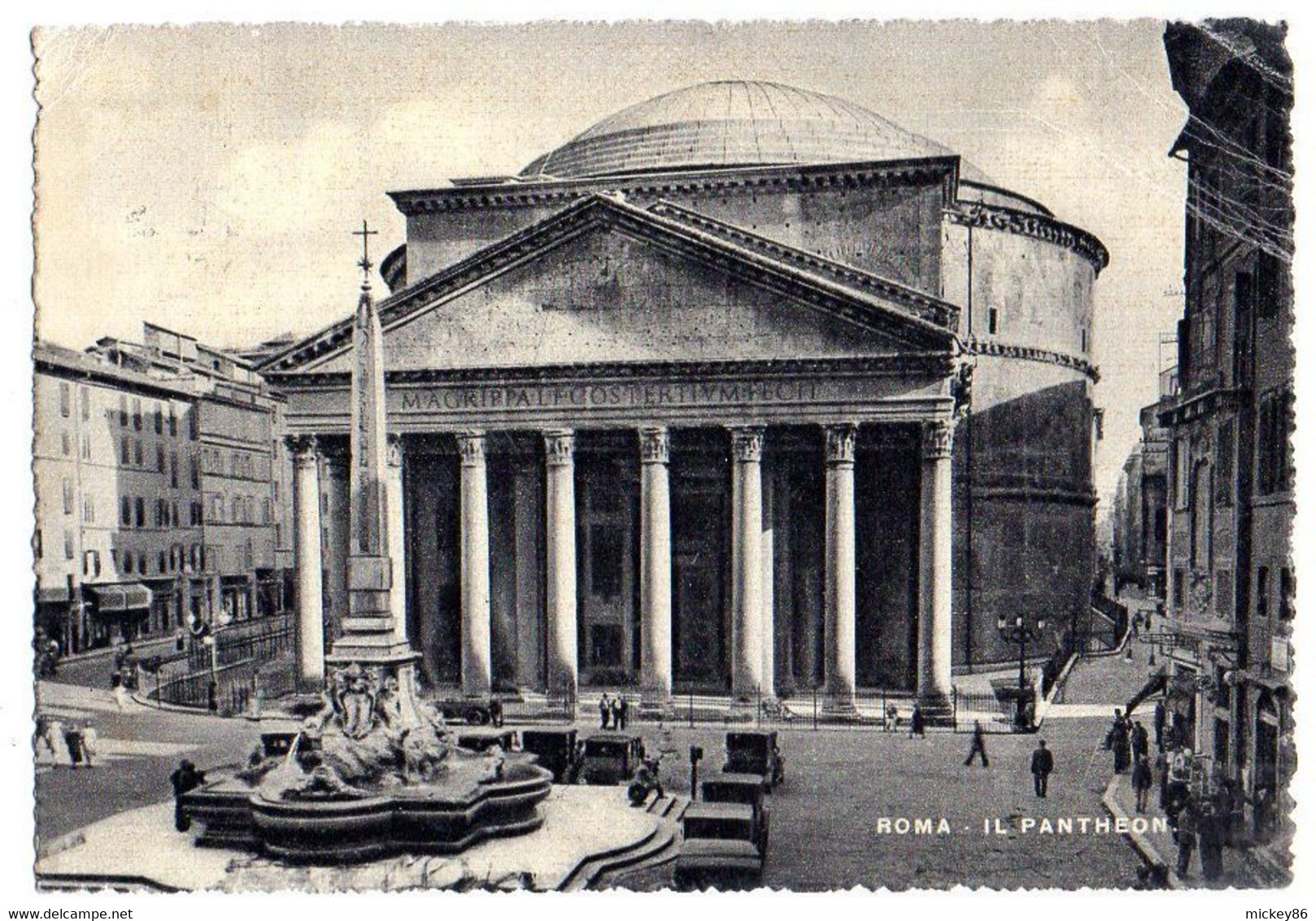 Italie--ROME--1950--Le Panthéon (voitures)...timbre..beau Cachet 25°anno Santo " Panettone Motta................à Saisir - Pantheon
