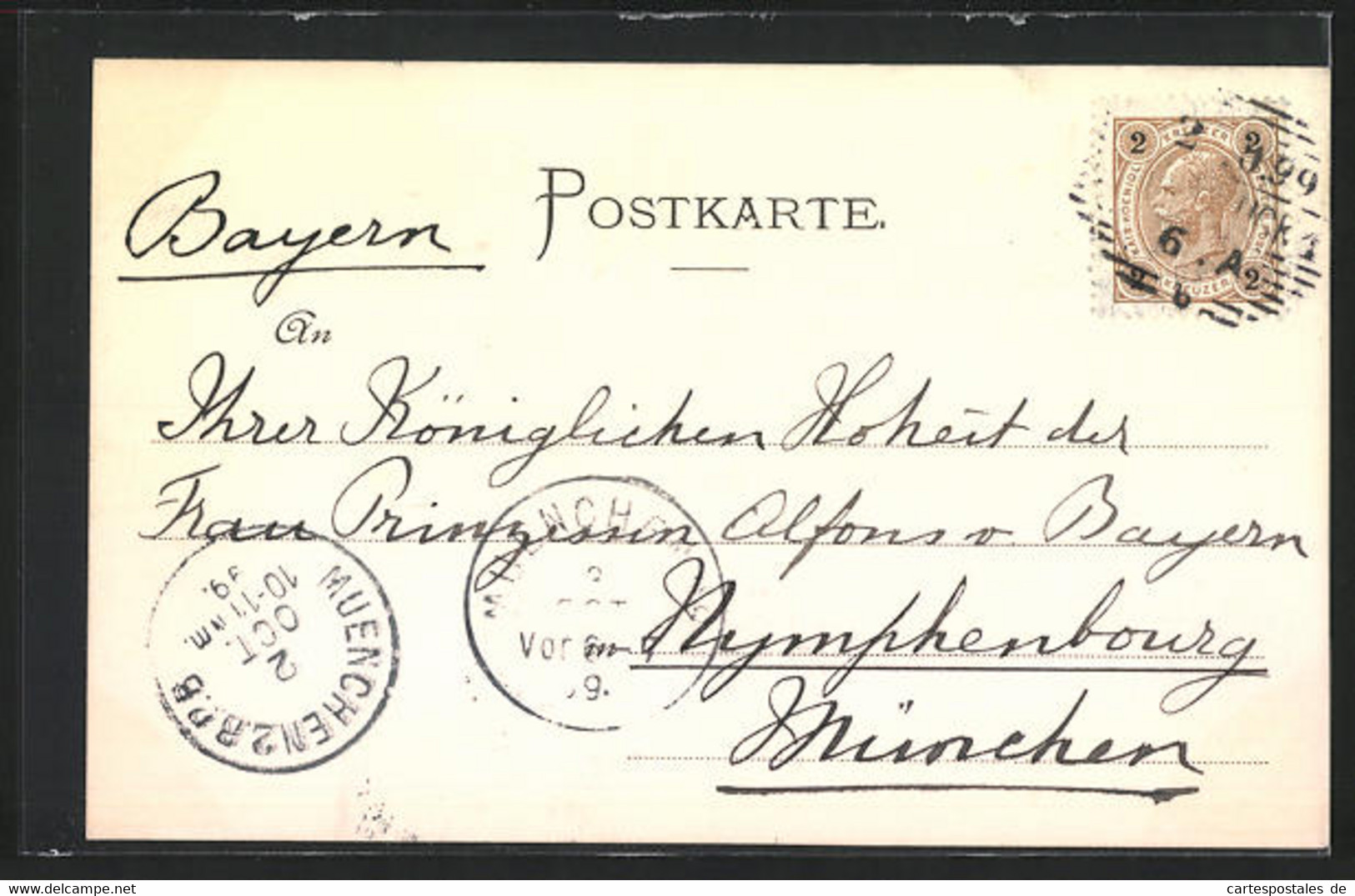 AK Mentelberg, Autograph Von Prinz Alfons Von Bayern - Altri & Non Classificati