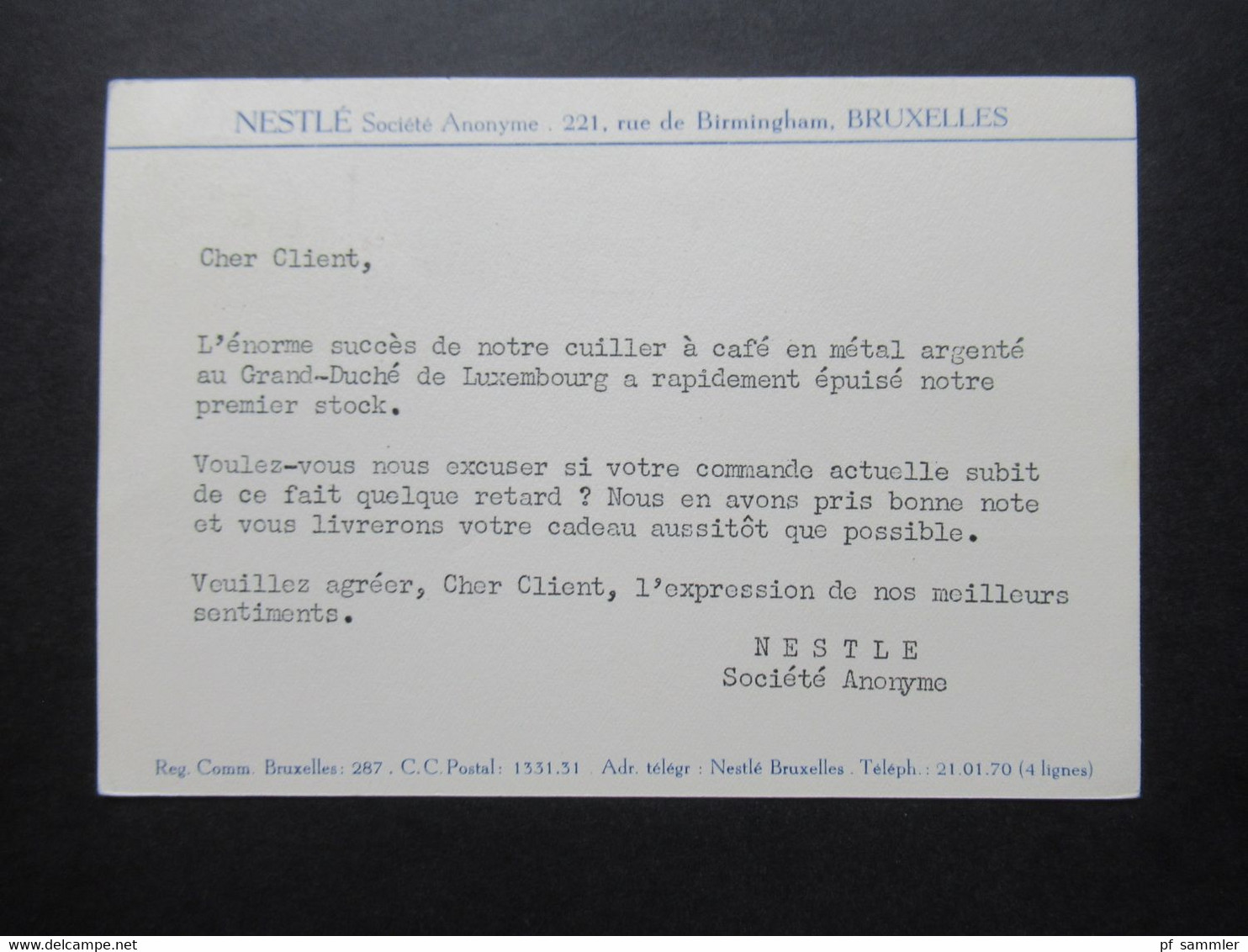 Belgien 1957 PK Mit Freistempel Und Werbestempel Semaine Internationale De La Lettre / Nestlé Societe Anonyme Bruxelles - Lettres & Documents