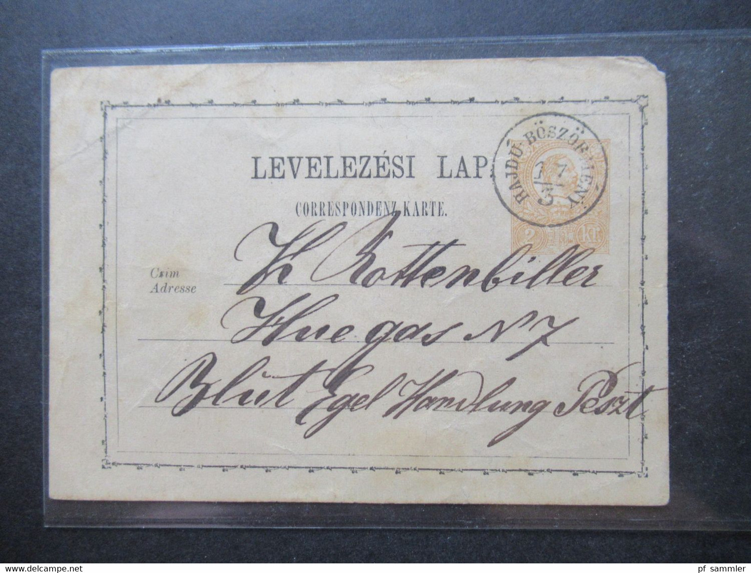 Ungarn 1873 Ganzsache Mit Stempel K1 Hajdu - Böszörmeny - Covers & Documents