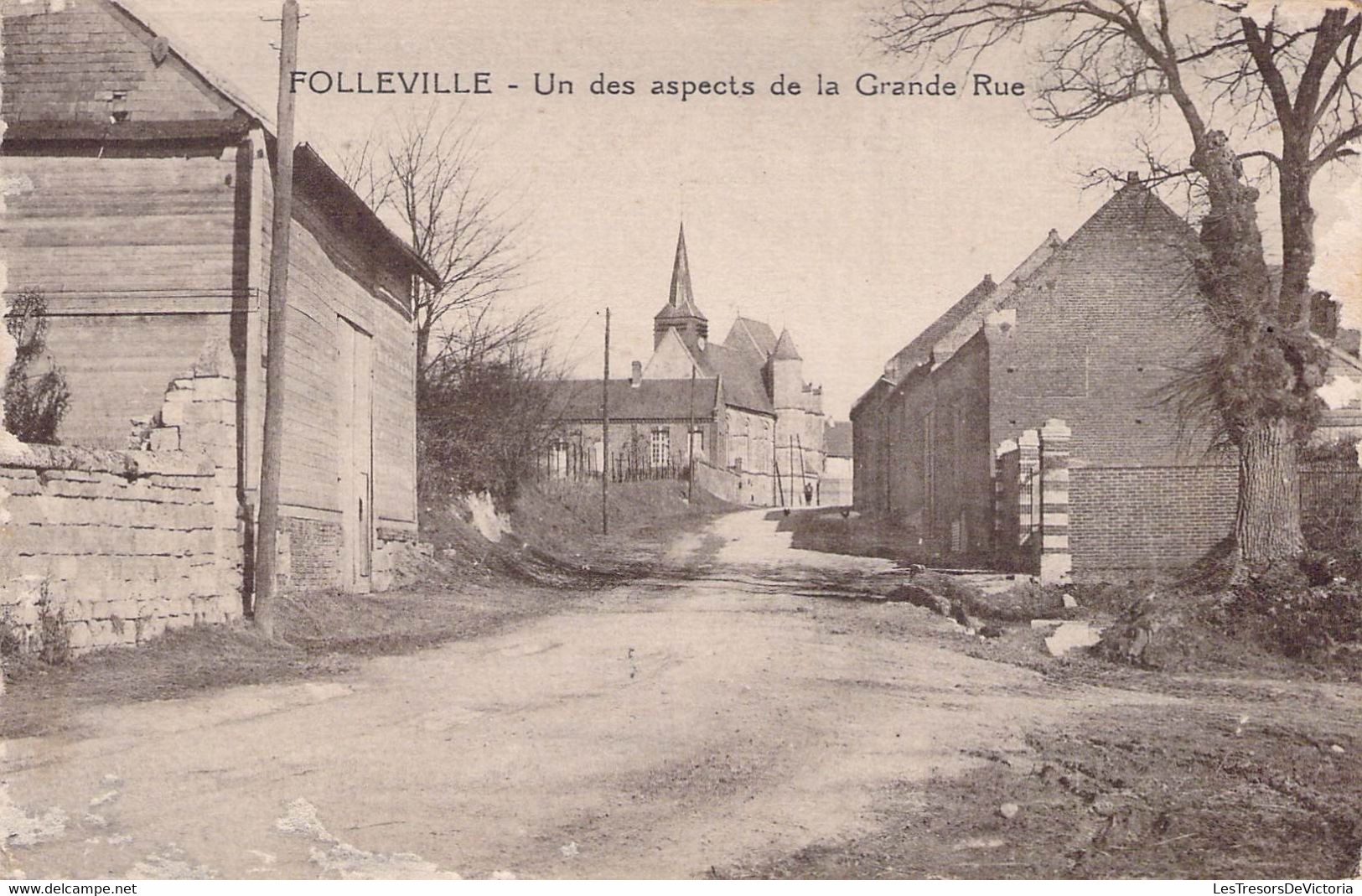 CPA - 80 - FOLLEVILLE - Un Des Aspects De La Grande Rue - Other & Unclassified