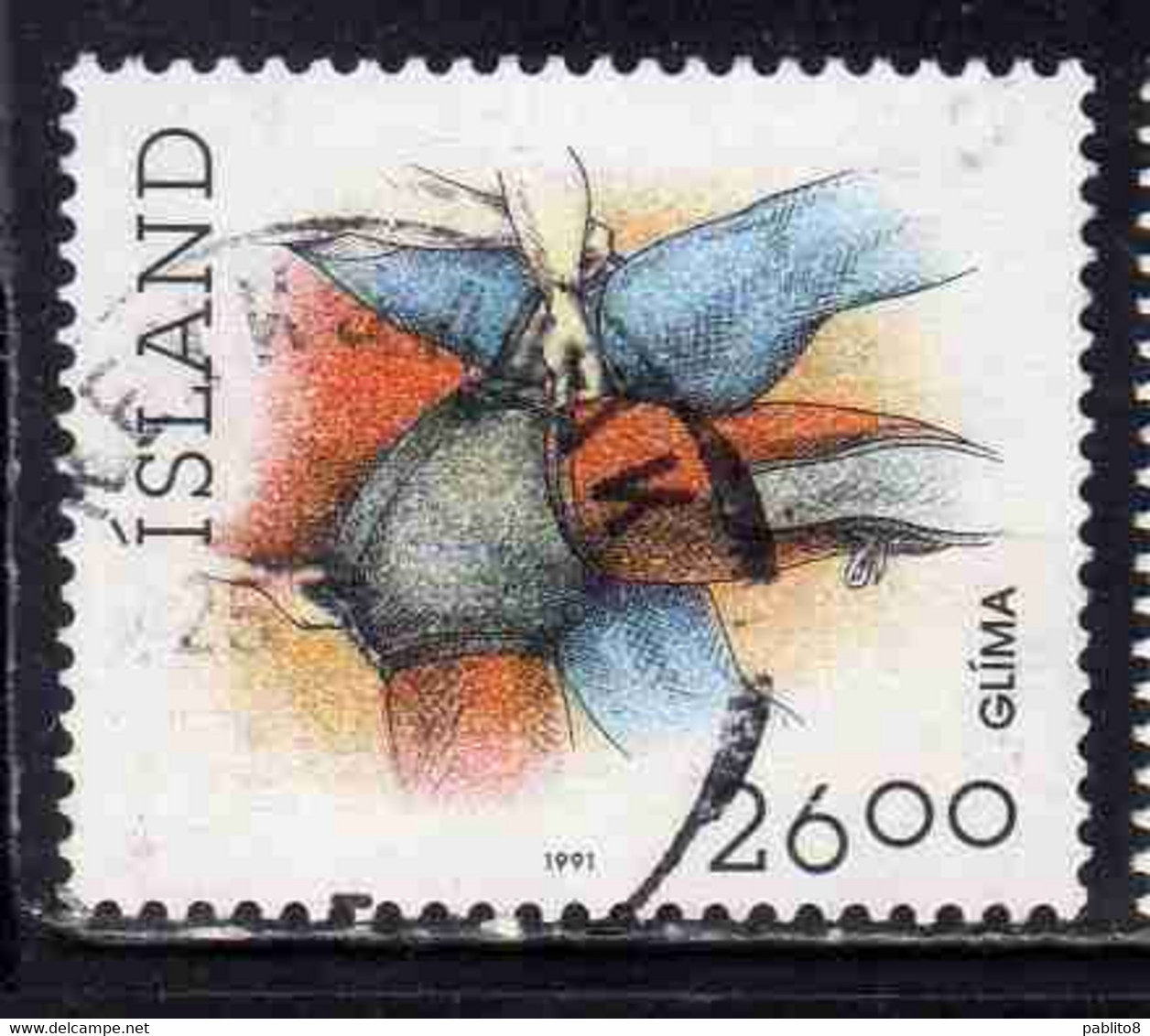 ISLANDA ICELAND ISLANDE ISLAND 1990 SPORTS ICELANDIC WRESTILING SPORT 26.00k USED USATO OBLITERE' - Usati