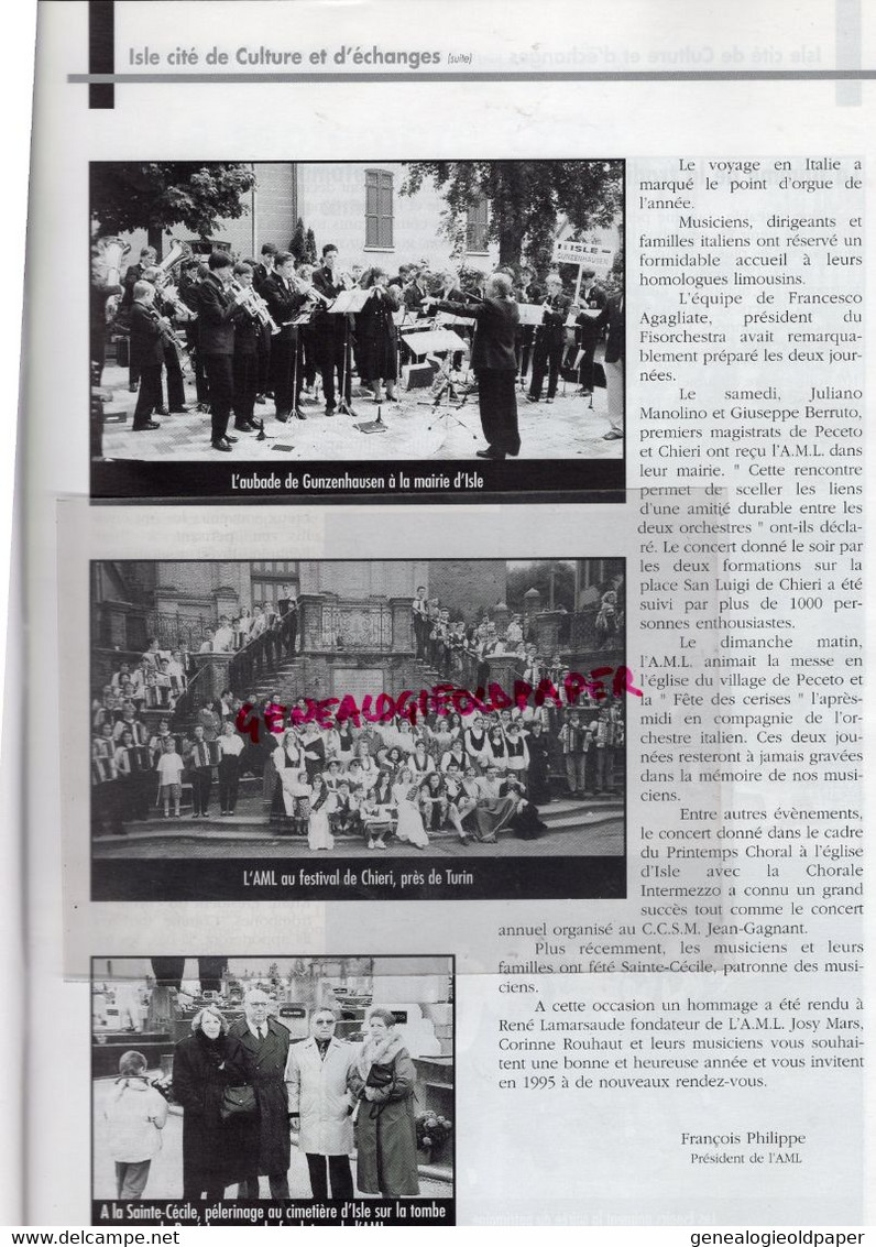 87 -ISLE -BULLETIN MUNICIPAL N° 5- JANVIER 1995-CENTRE CULTUREL MARGERIT-GUNZENHAUSEN-