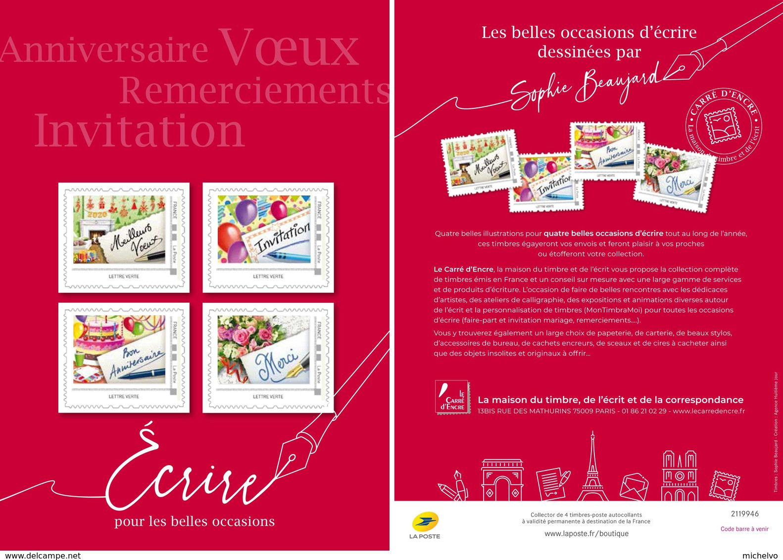 France 2019 - Collector - Anniversaire Voeux Remerciement Invitation (Sophie Beaujard) ** - Unused Stamps