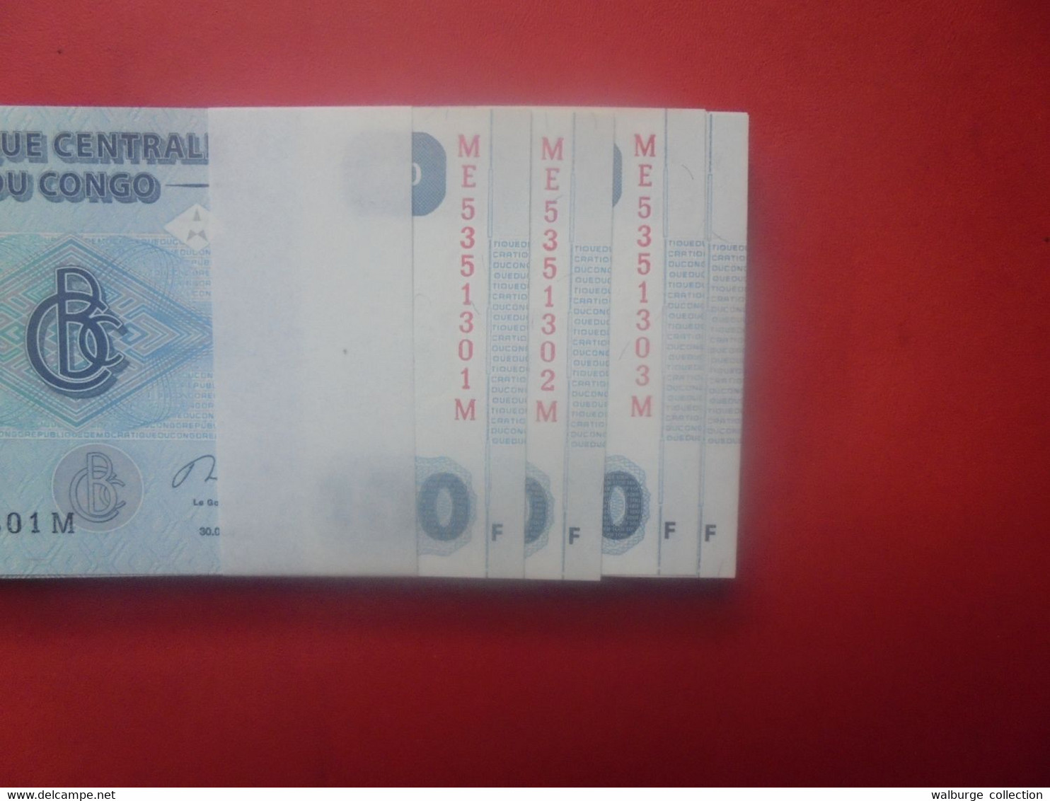 CONGO LIASSE 100 FRANCS 2013 100 BILLETS NEUFS NUMEROS SE SUIVANT COTE:500$ !!! - Lots & Kiloware - Banknotes