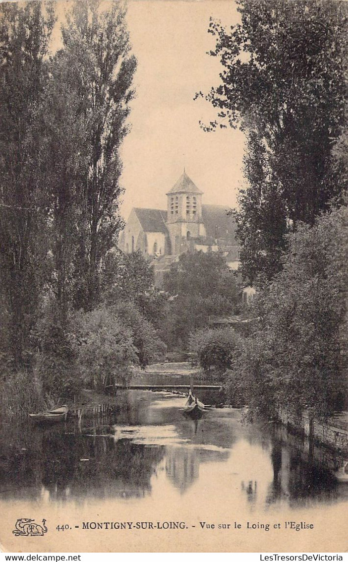 CPA - 77 - MONTIGNY SUR LOING - Vue Sur Le Loing Et L'église - Barque - Other & Unclassified