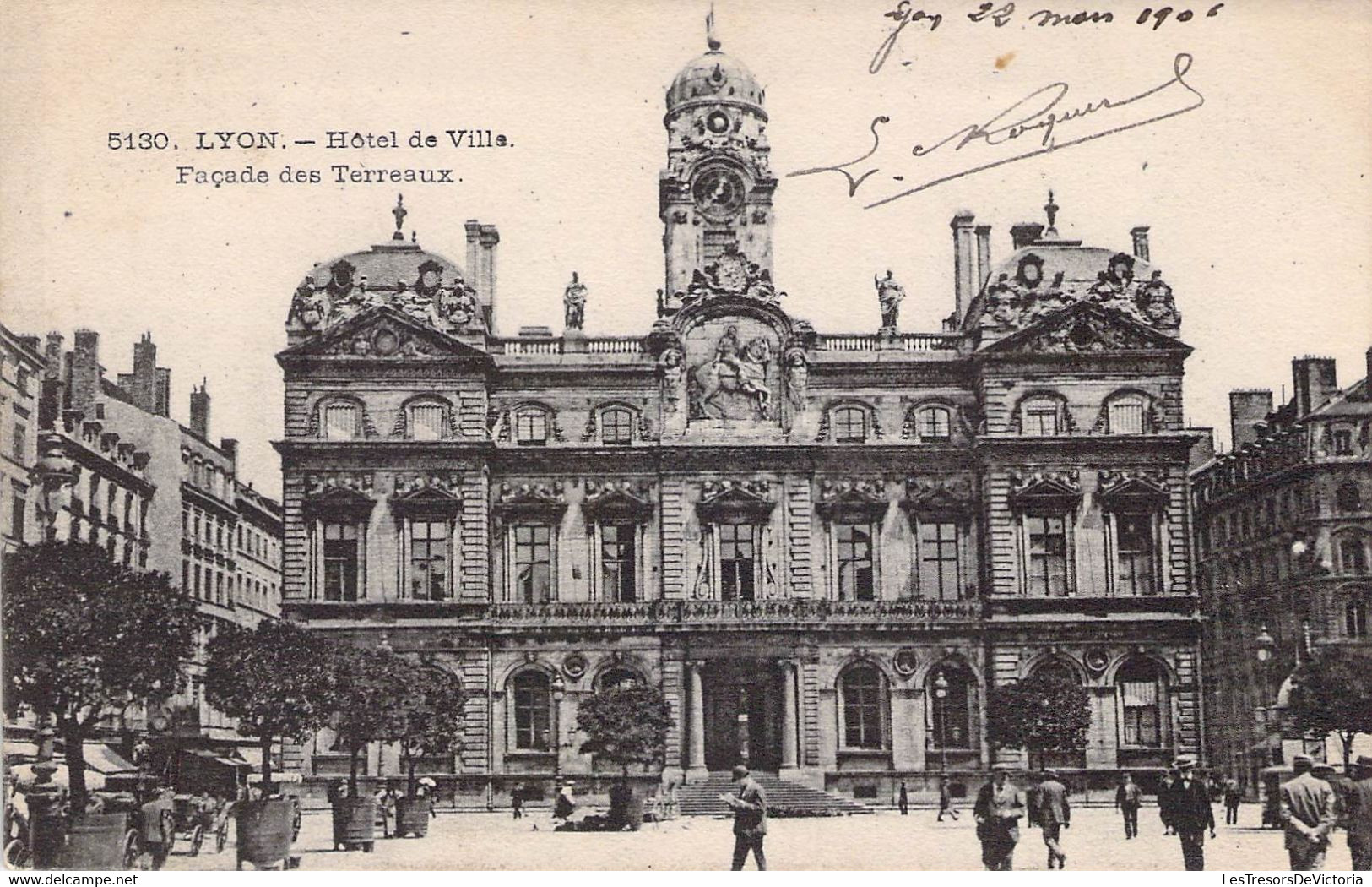 CPA - 69 - LOT 2 Cartes De LYON - Hôtel De Ville Et La Place De Tholozan - Autres & Non Classés